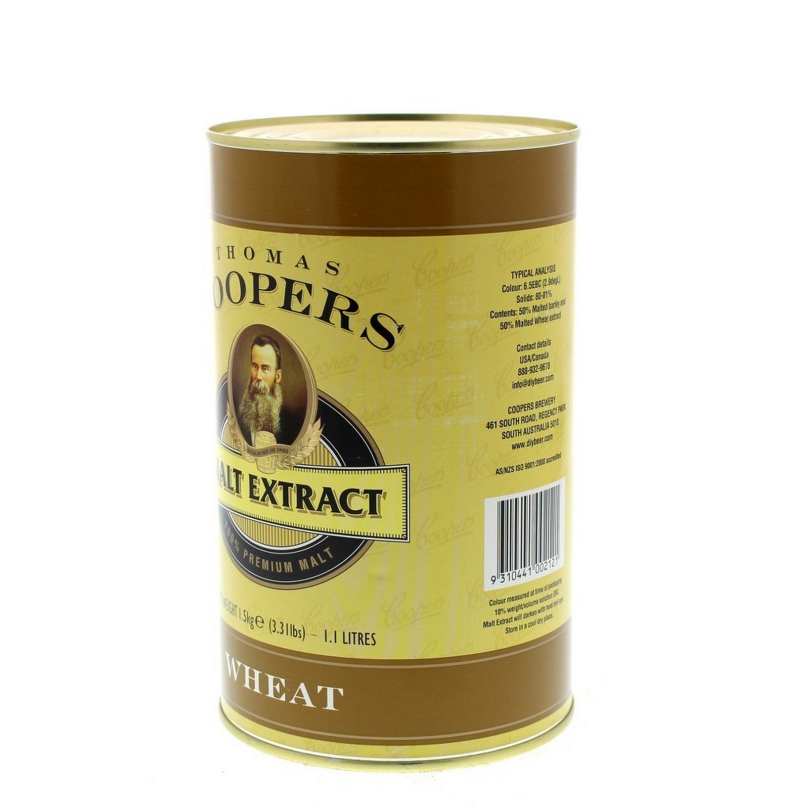 Thomas Coopers Malt Extract Wheat Home Brew Beer Malted Wheat Pale Soft