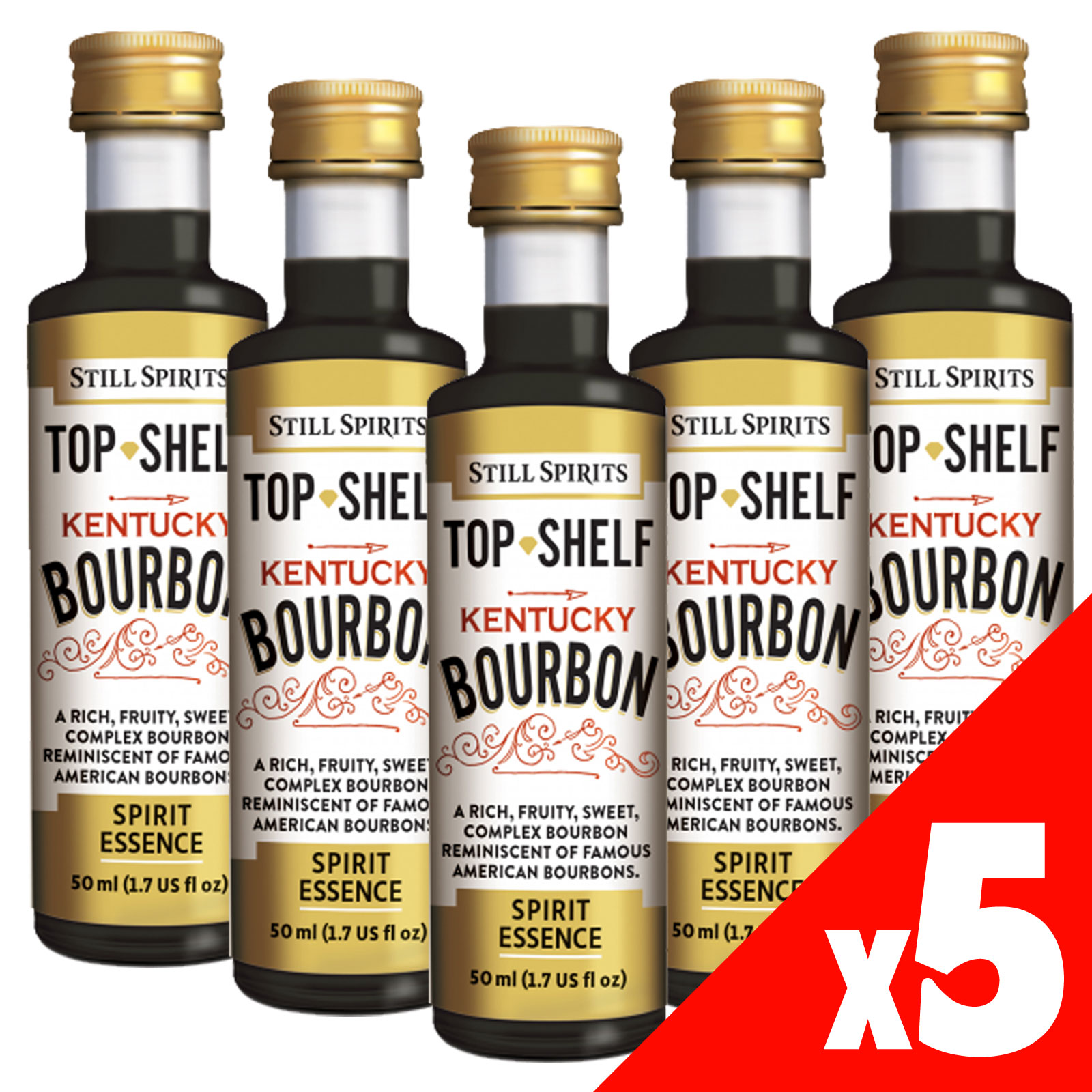 Still Spirits Top Shelf KENTUCKY BOURBON Essence x5 50ml Spirit Making