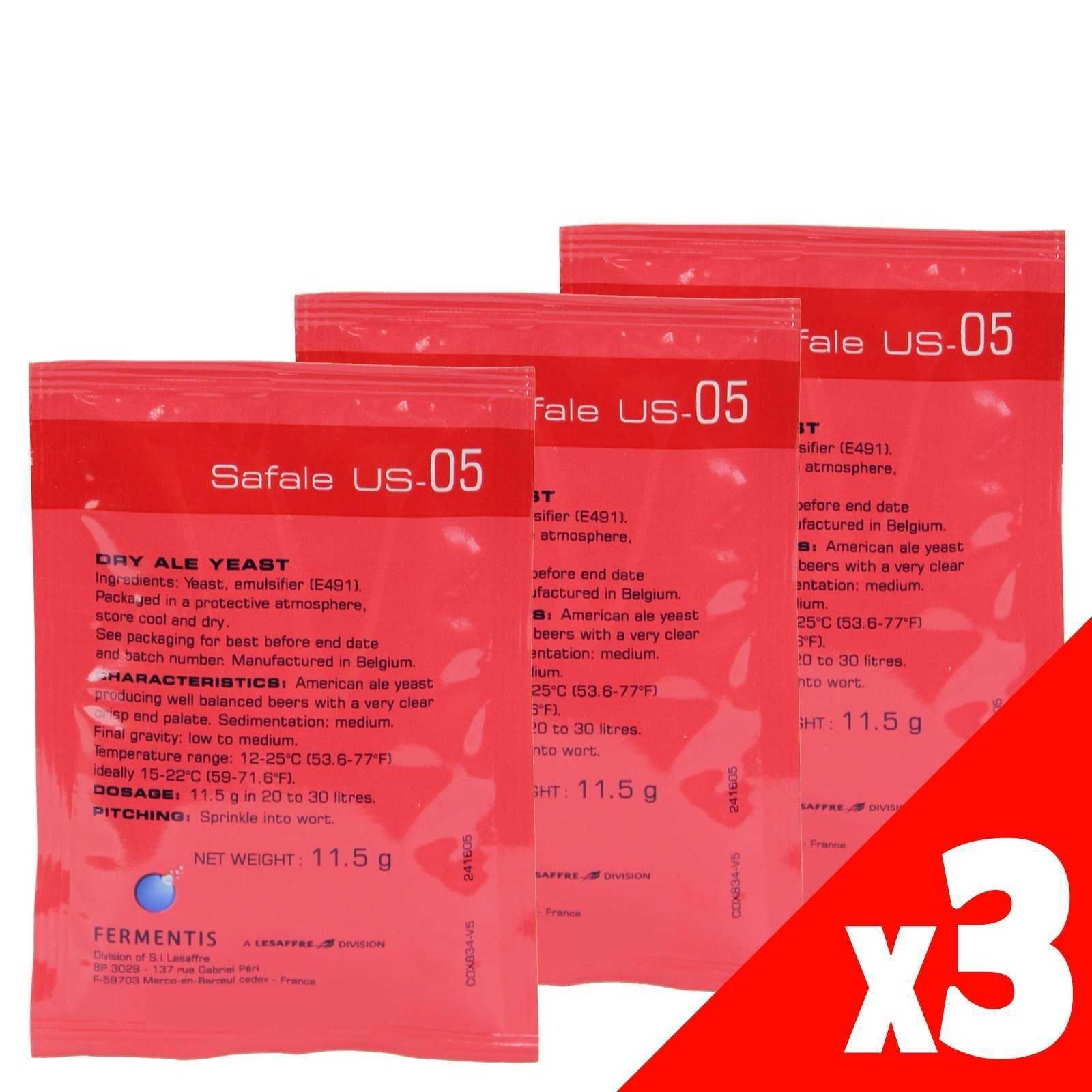 Safale US05 Dry Brewing Yeast 11.5g Sachet x3 Home Brew eBay