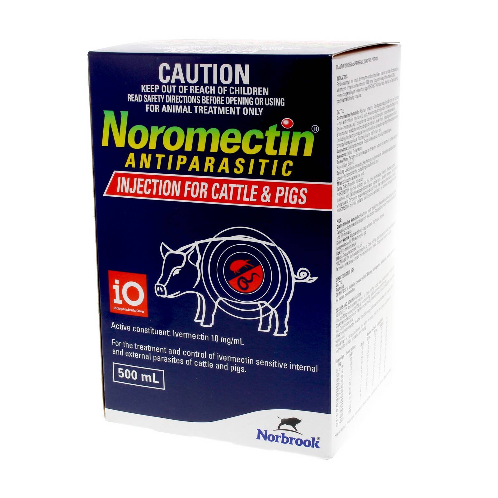 Noromectin Cattle Injectable 500ml Norbrook 10mg/ml Ivermectin Kills