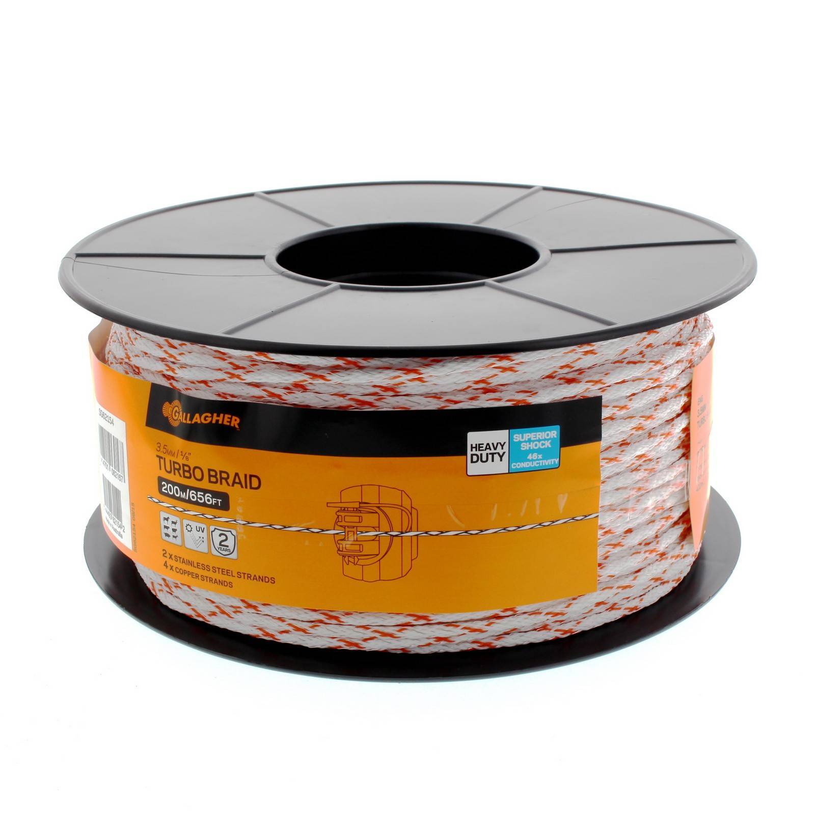 Turbo Braided Wire 200m (656 ft) UV Stabilised Electric Fencing G62154