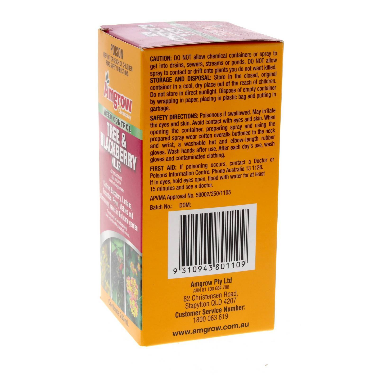 Herbicide Tree/Blackberry Killer 250ml With Triclopyr Concentrated