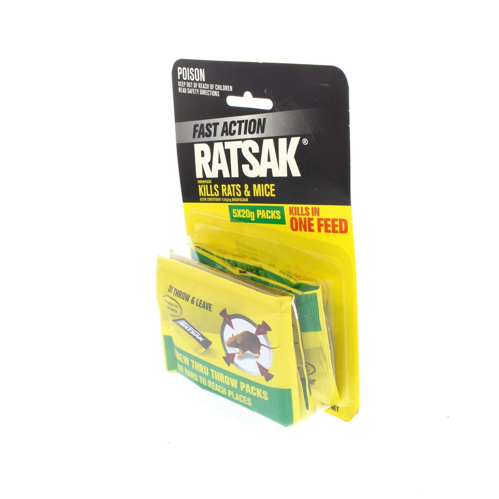 Ratsak 1 Shot Sachets Mouse Just Throw and Leave Chew Threw Packets