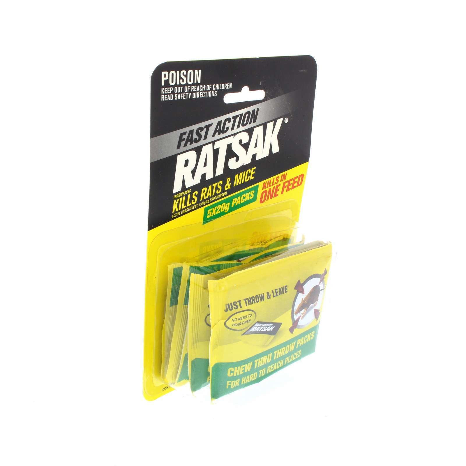 Ratsak 1 Shot Sachets Mouse Just Throw and Leave Chew Threw Packets