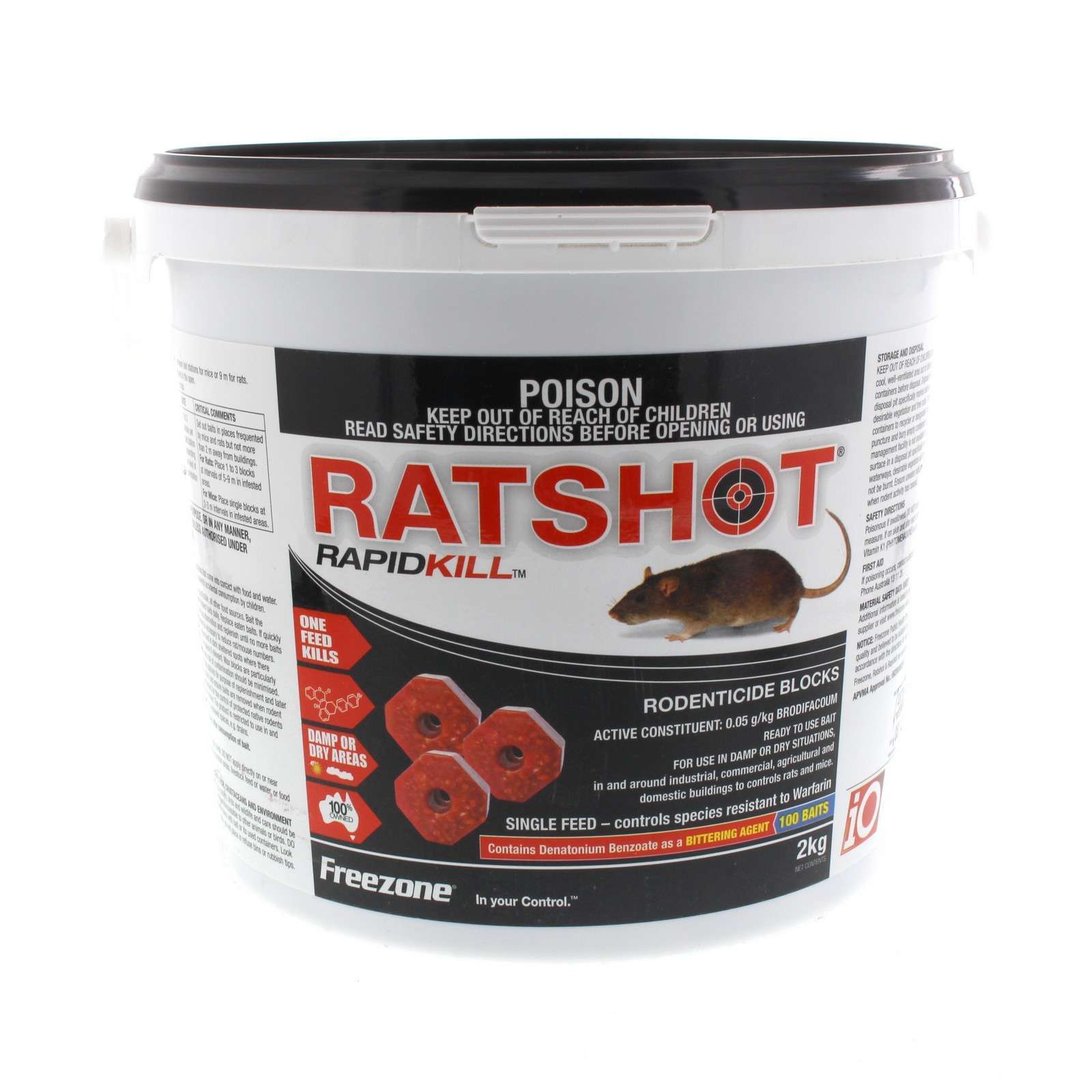 Rat Shot Bait Ratshot Rapid Kill Red Block Damp or Dry Use Brodifacoum 2kg 9342933000605 eBay
