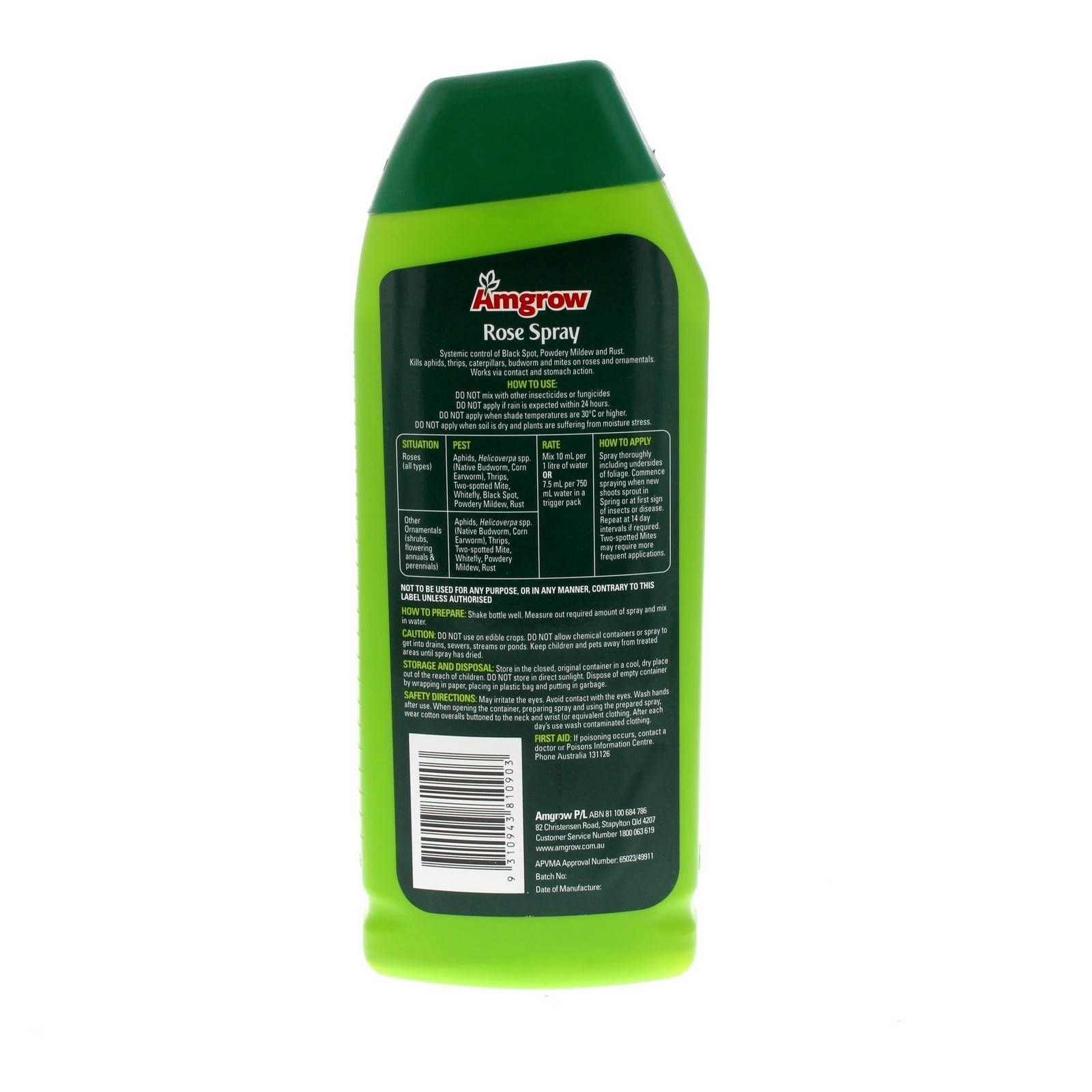 Rose Spray Concentrate 500ml Amgrow Systemic Fungicide Insecticide