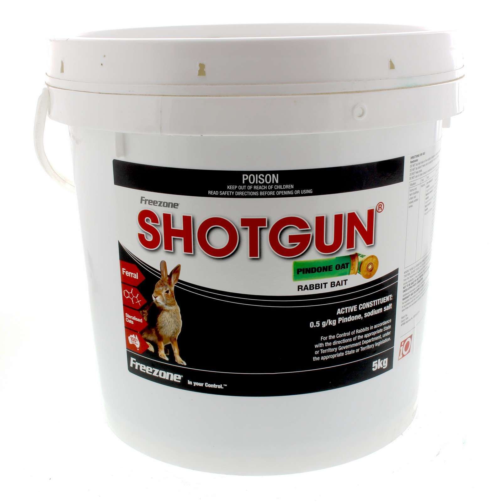 Shotgun Pindone Oat Rabbit Bait Oatbait Freezone 5kg Rodent Oat Control