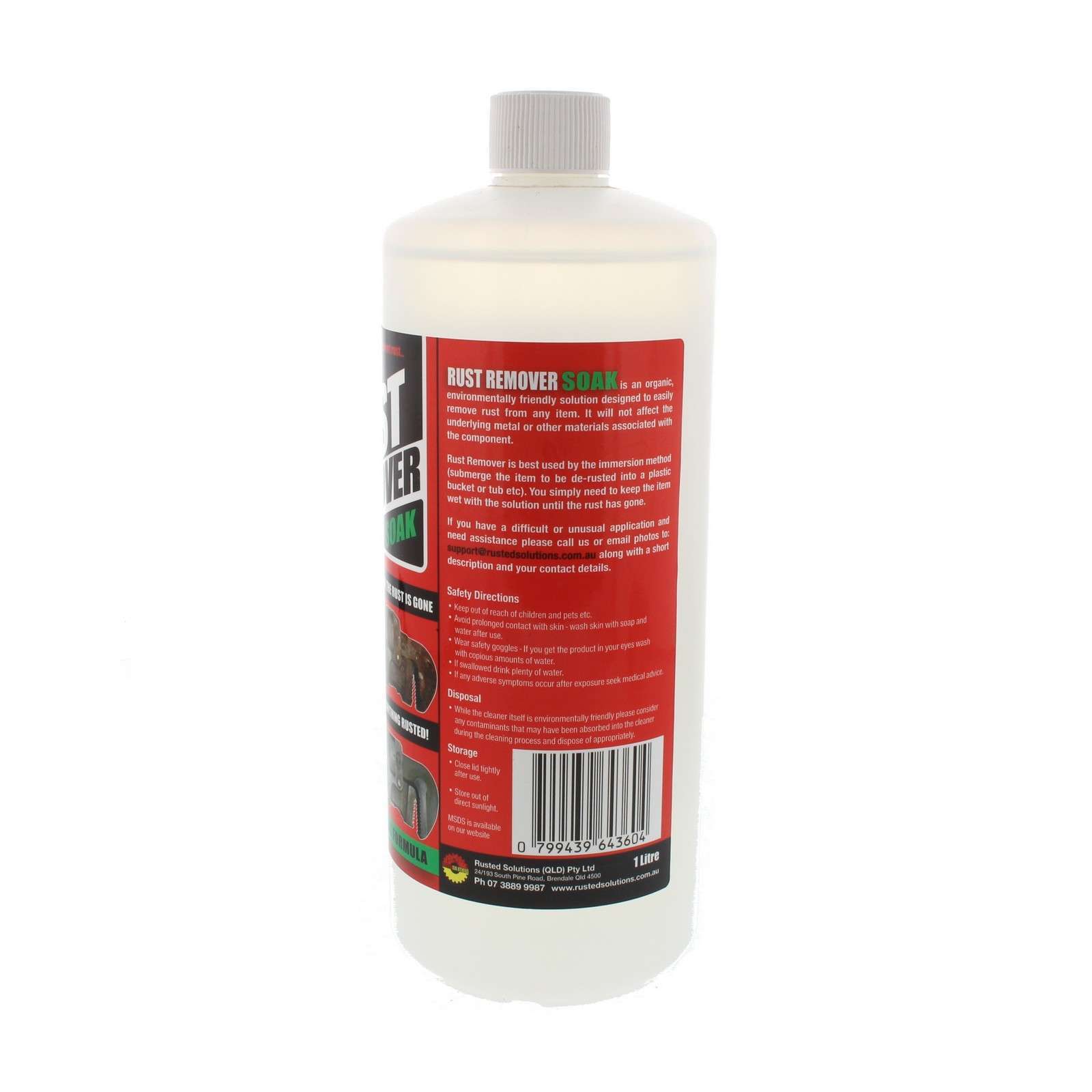 Rust Remover Soak Unseize Rusted Items Free of Harmful Acids 1L Rusted