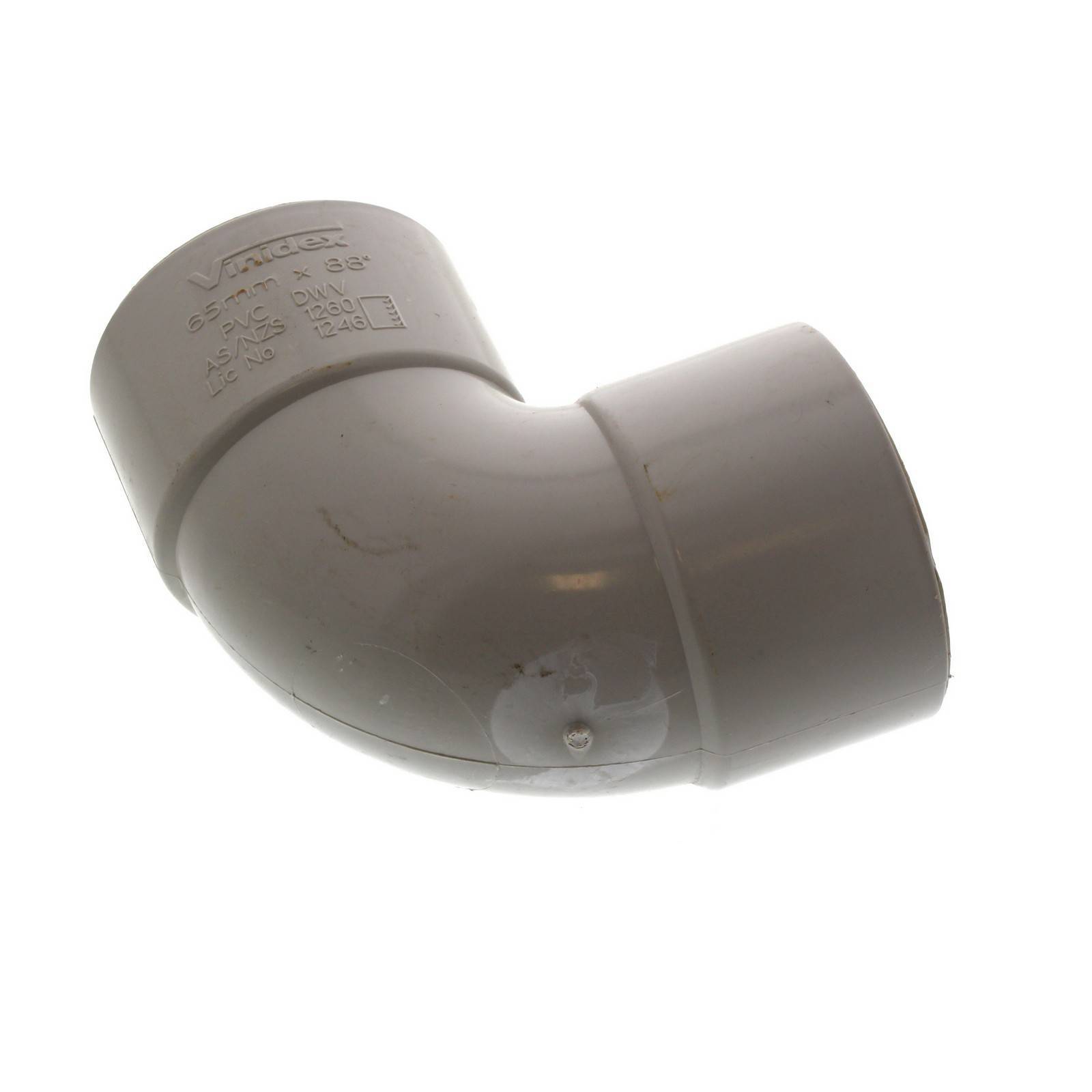 Vinidex Stormwater Bend DWV Plain 65mm x 88 Degree Repair Fitting PVC