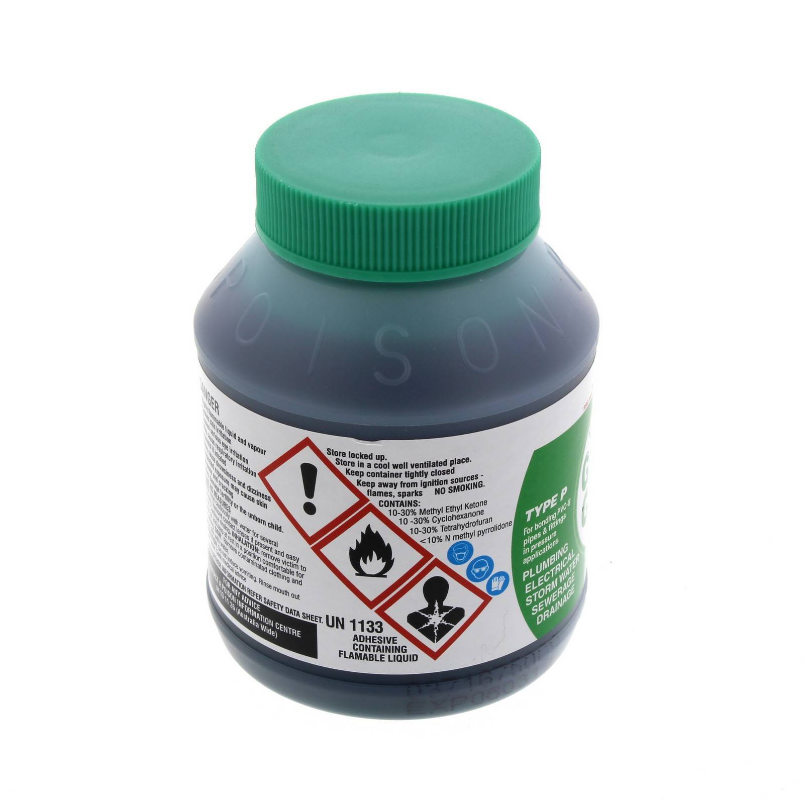 Stormwater Cement PVC High Pressure Green 250ml Fitting Glue Repair