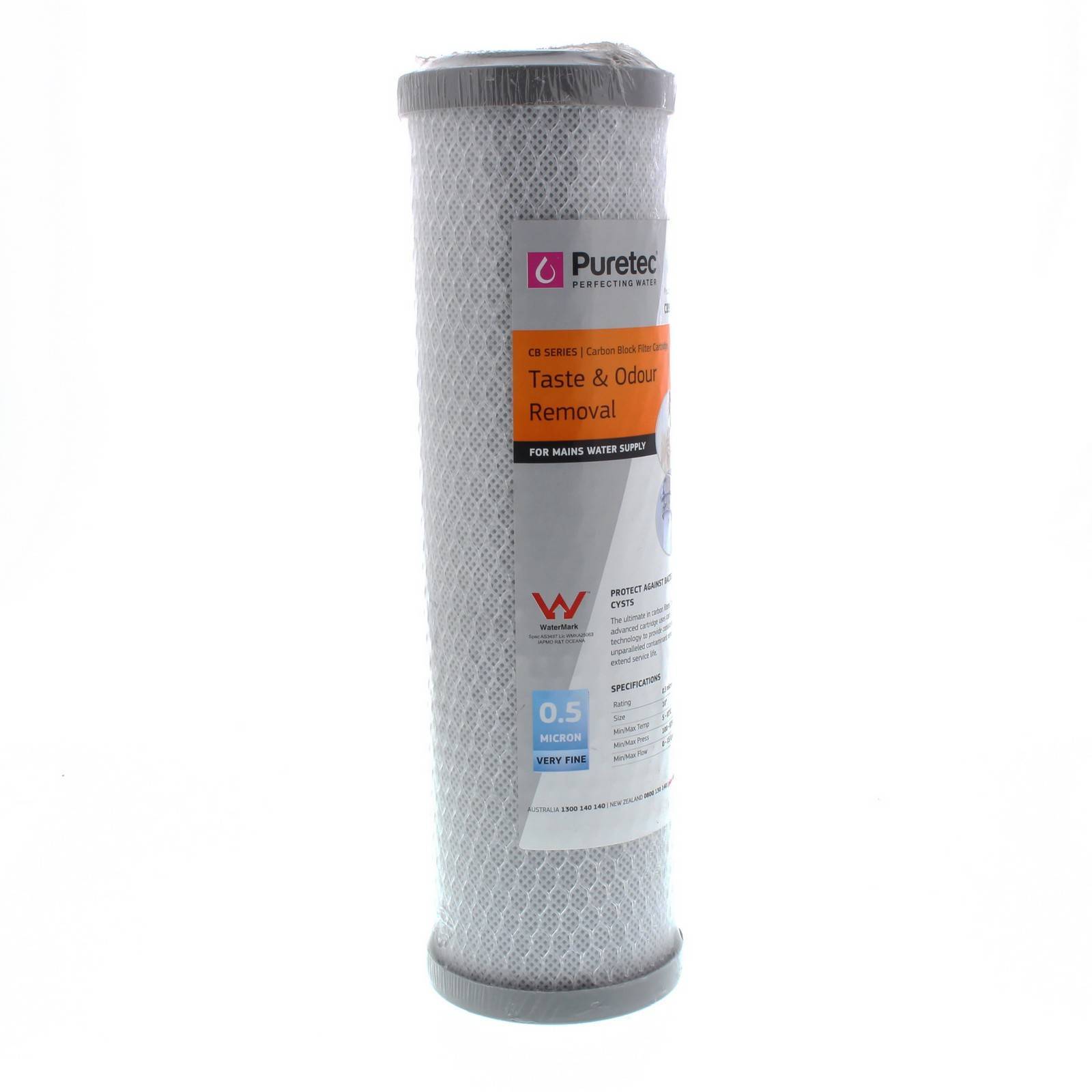 Carbon Block Water Filter Cartridge 10 Inch 0.5 Micron Cyst Removal
