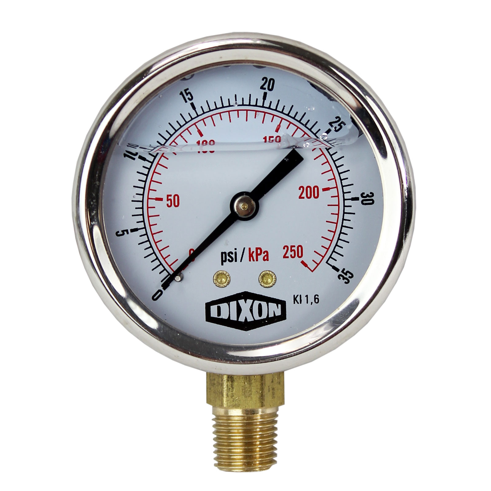 Water and Air Pressure Gauge New 1/4" Brass BSPT Thread 0 35 psi