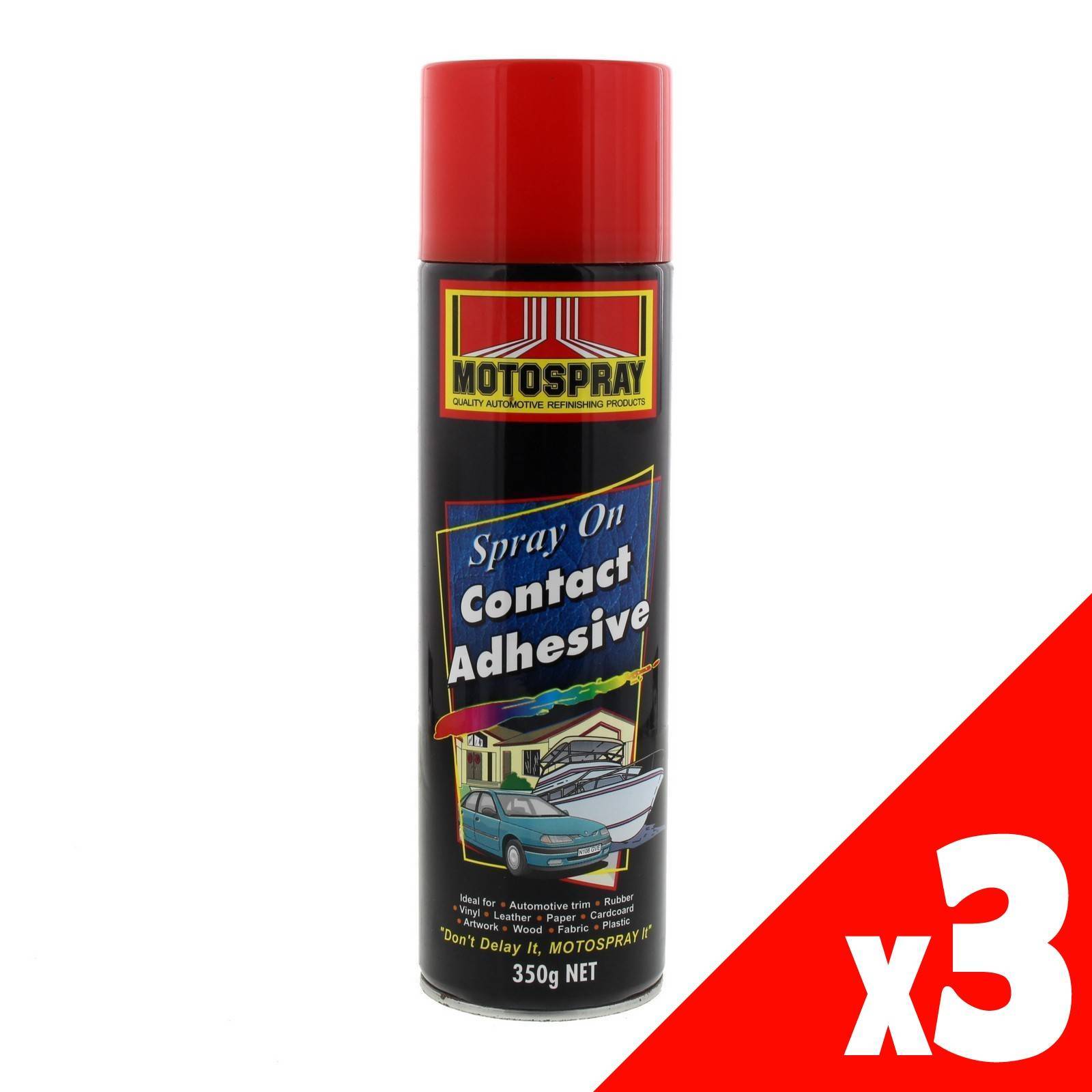 Contact Adhesive Spray Can 350g Motospray Automotive Marine Fast Cure 3