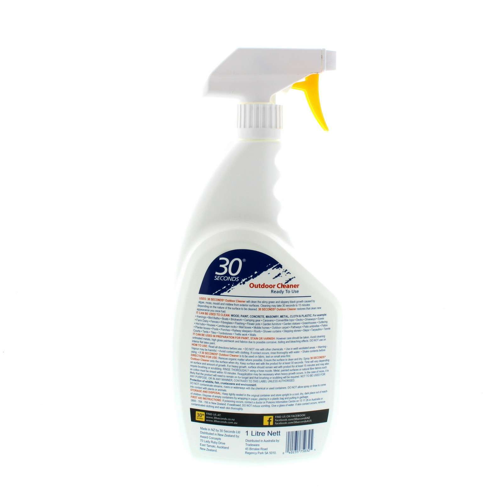 30 Seconds Outdoor Cleaner Remove Algae Moss Mould Mildew 1L Exterior