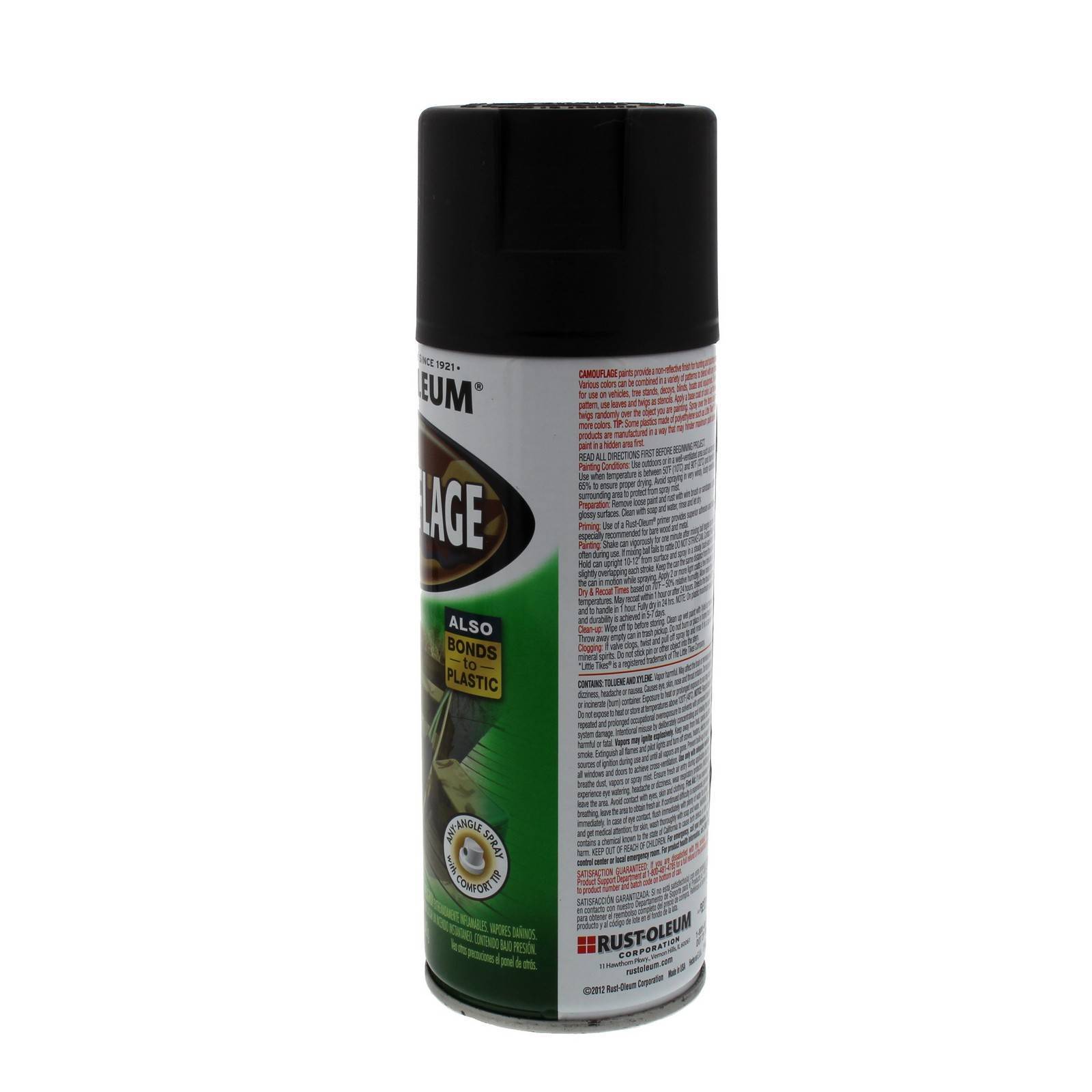 Camouflage BLACK NonReflective Finish 340g Spray Paint Can Rustoleum 3