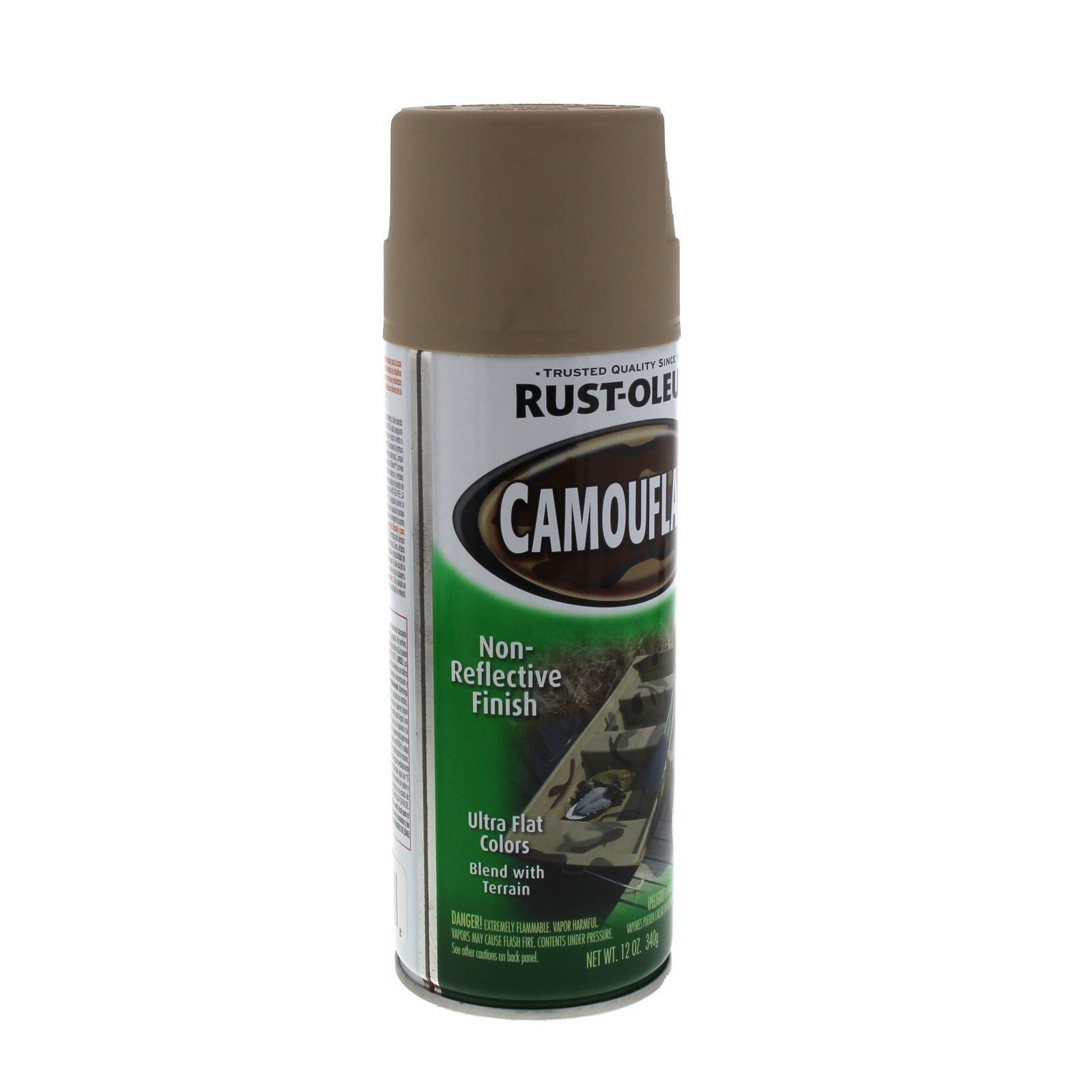 Camouflage KHAKI NonReflective UltraFlat Finish 340g Spray Paint Can