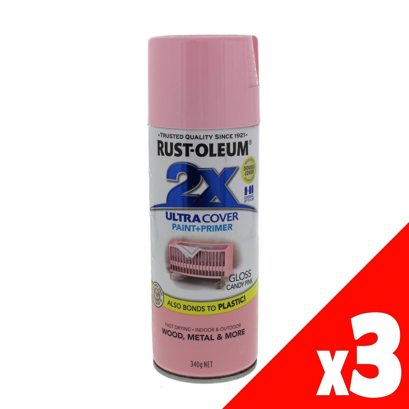 2X Ultra Cover Aero Candy Pink Superior 340g Spray Paint Can Rustoleum