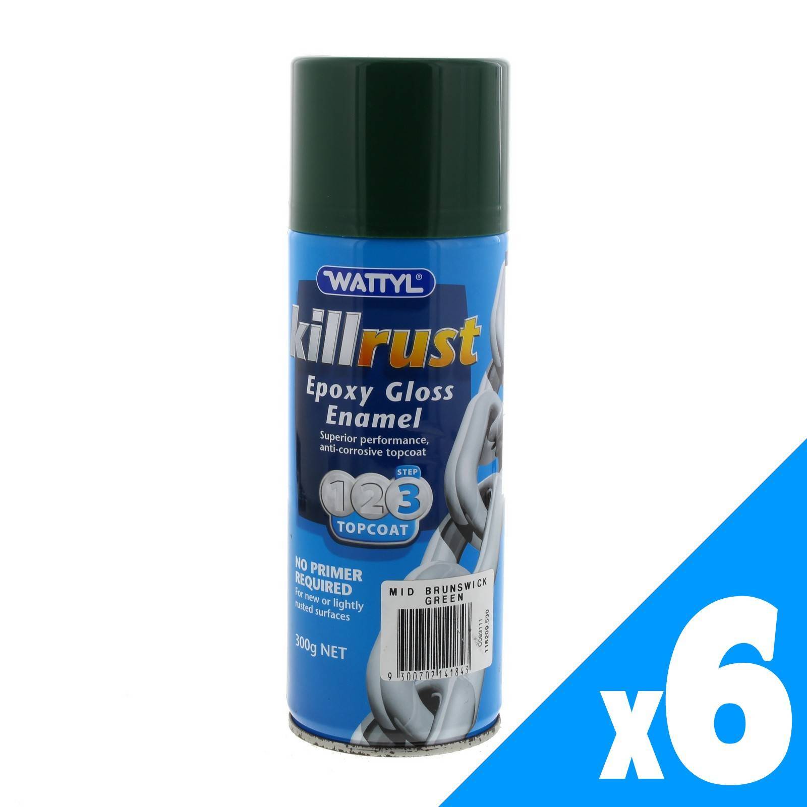 Killrust Gloss Enamel Mid Brunswick Green Aero Spray Paint 300g Wattyl 6 Pack eBay