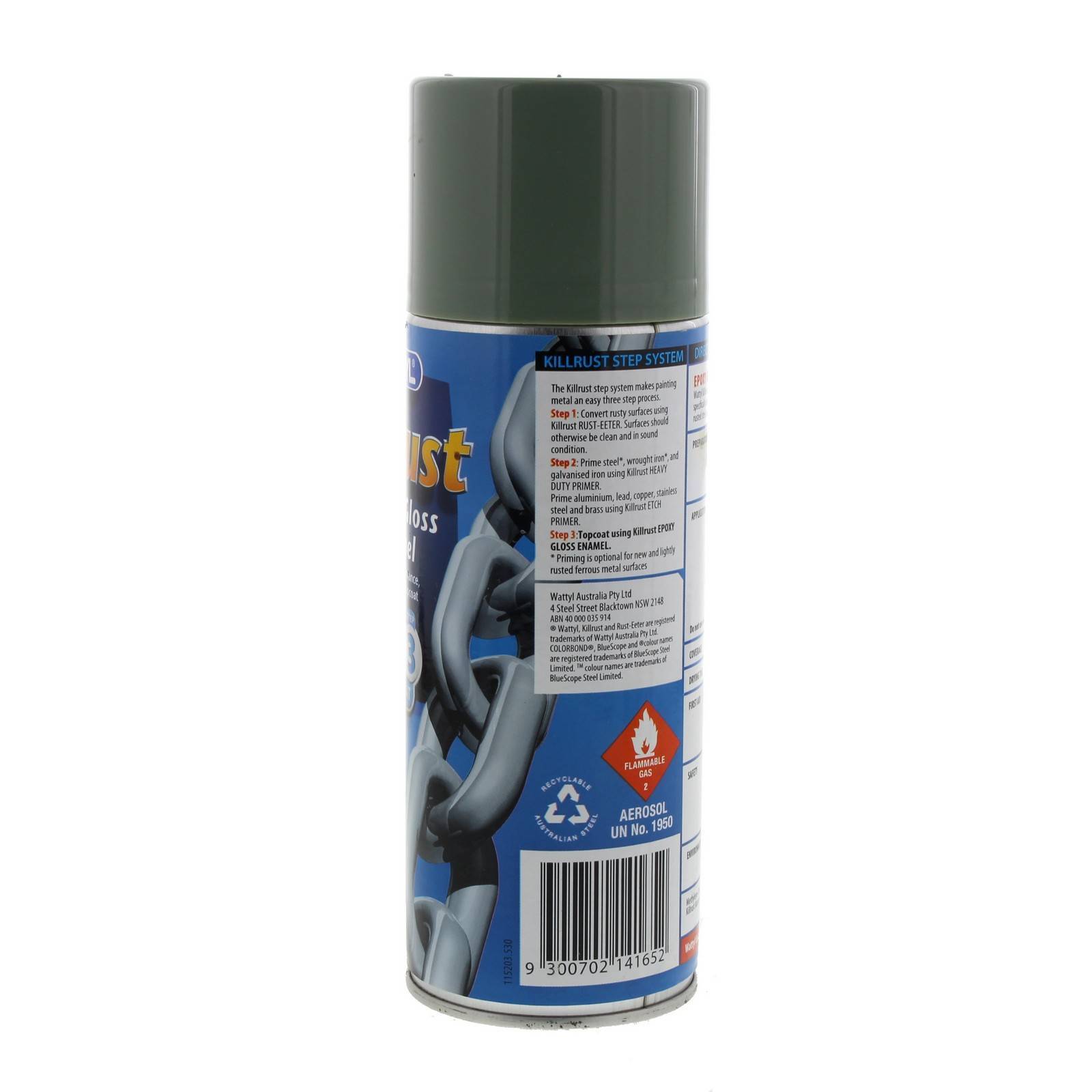 Killrust Gloss Enamel Colourbond Wilderness Aero Spray Paint 300g