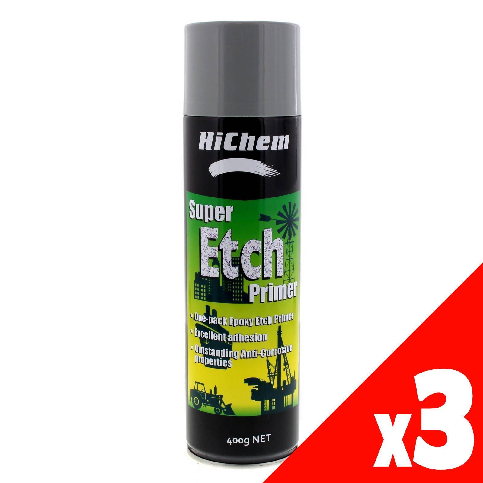 Primer Super Etch Spray Can 400g HiChem Fast Drying Time Sandable