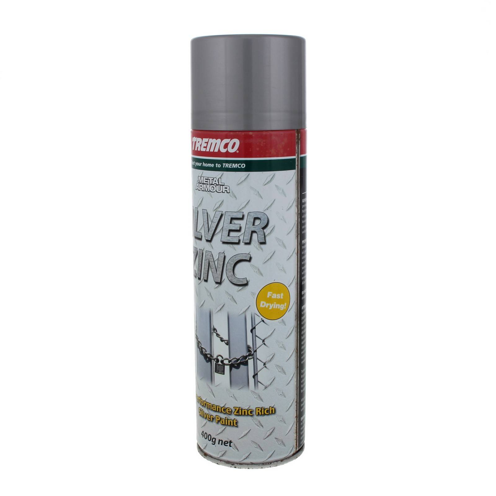 Metal Armour Silver Zinc Decorative Spray Paint 400g Alkyd Type Tremco