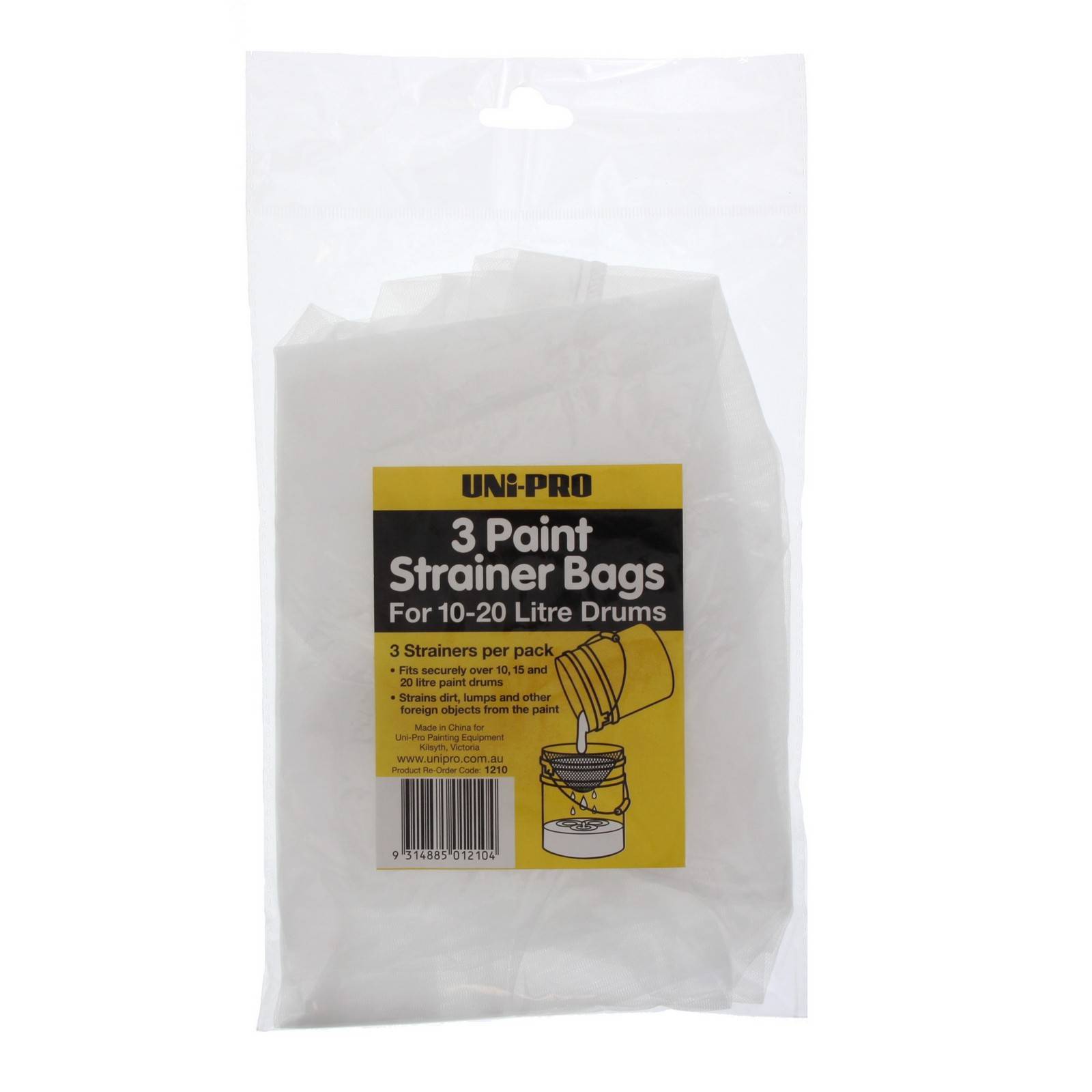 Paint Strainer Bag 10/20L Tin Unipro Straining No Lumps Dirt Foreign