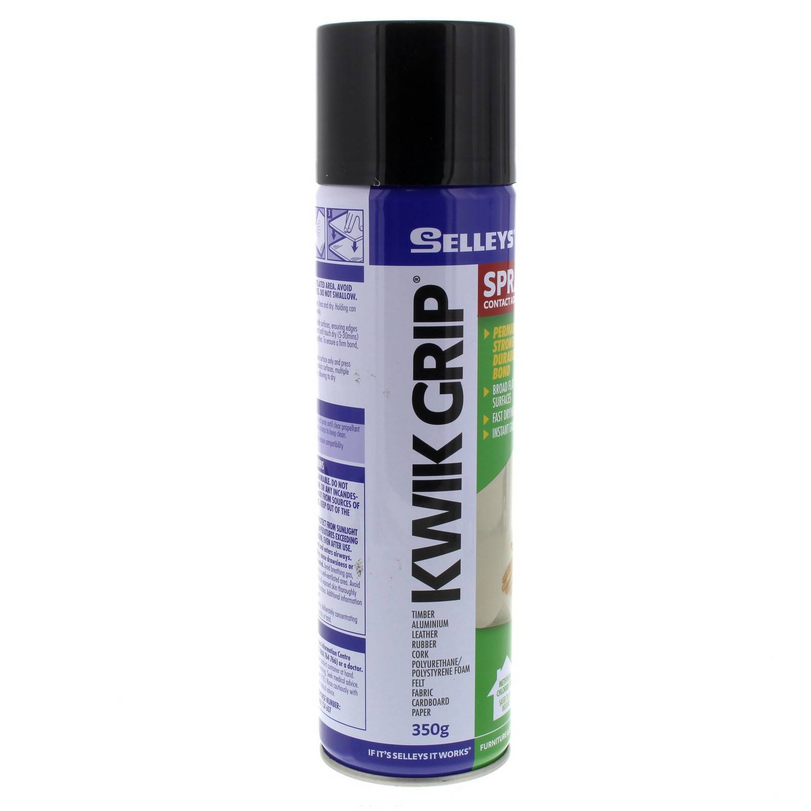 Kwik Grip Spray Contact Adhesive Strong Durable Bond Aerosol Spray Can 350g 9300697119827 eBay
