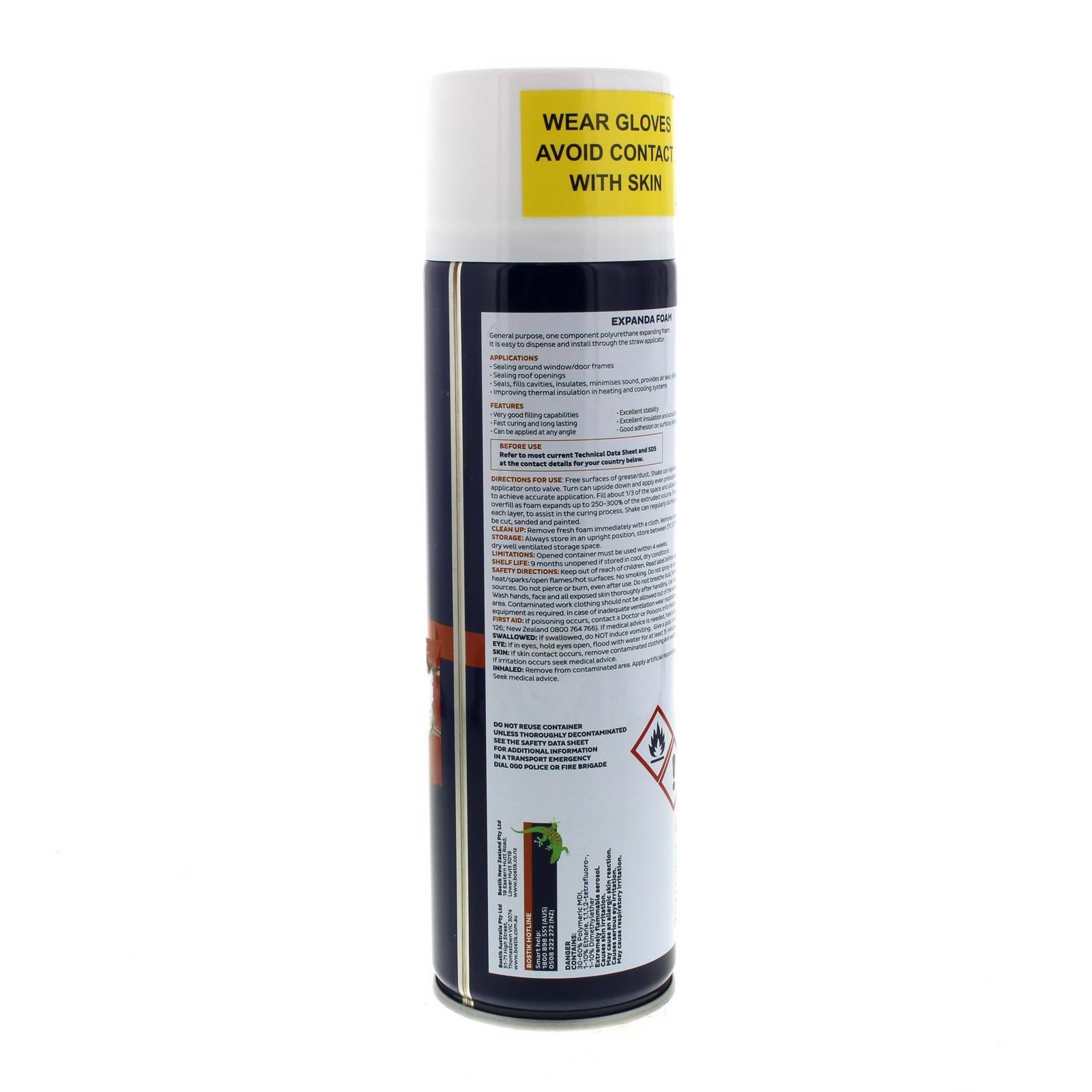 Filler Expanda Foam Will Not Shrink 340g Aerosol Spray Can Bostik