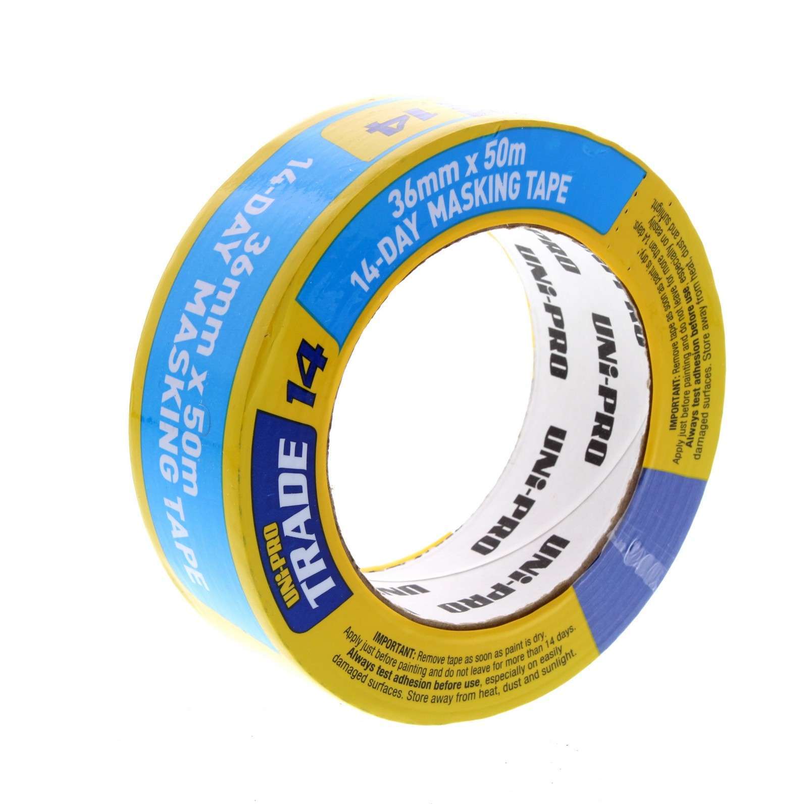 Blue Masking Tape 36mm x 50m 14 Day UV Resistant No Residue Unipro eBay