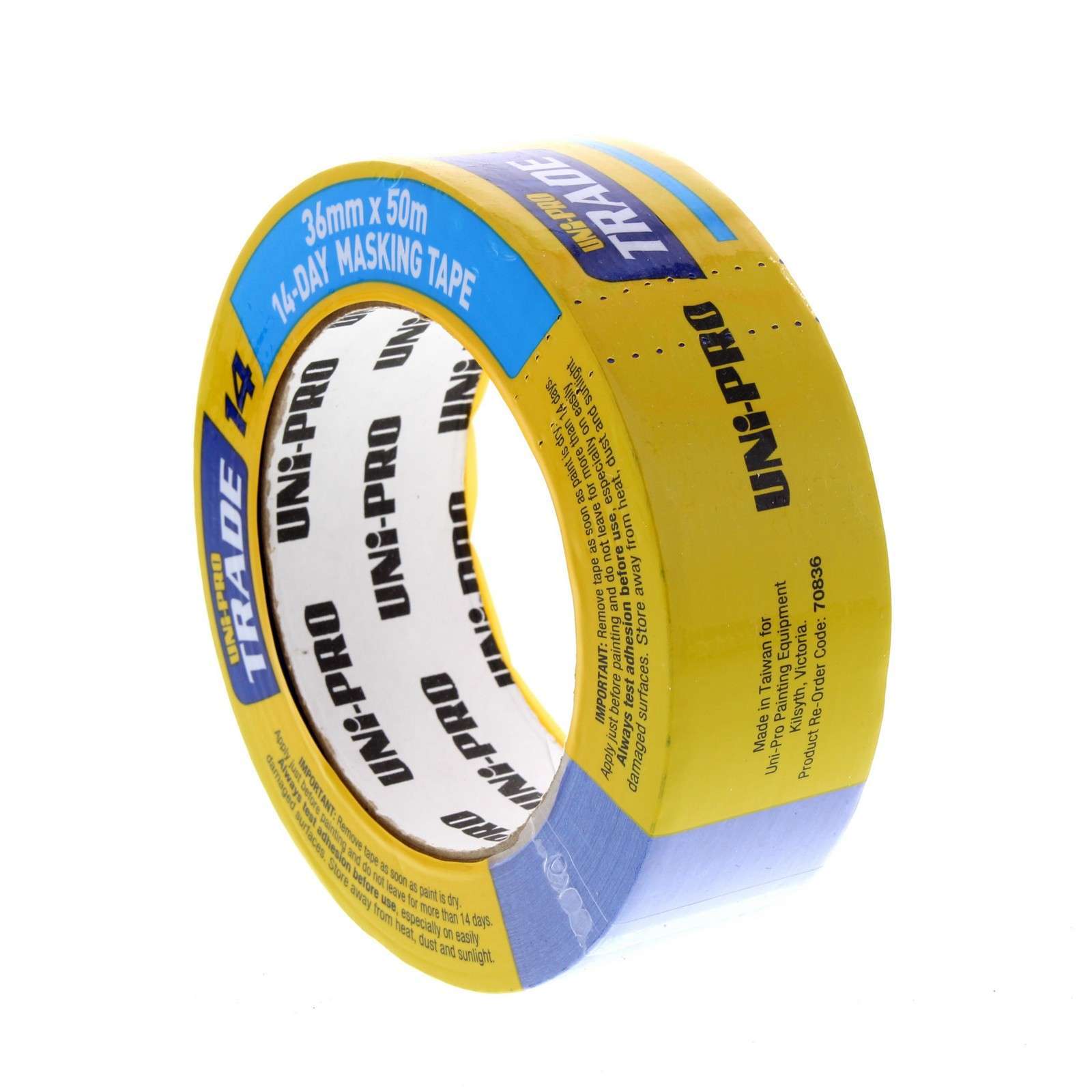 Blue Masking Tape 36mm x 50m 14 Day UV Resistant No Residue Unipro eBay