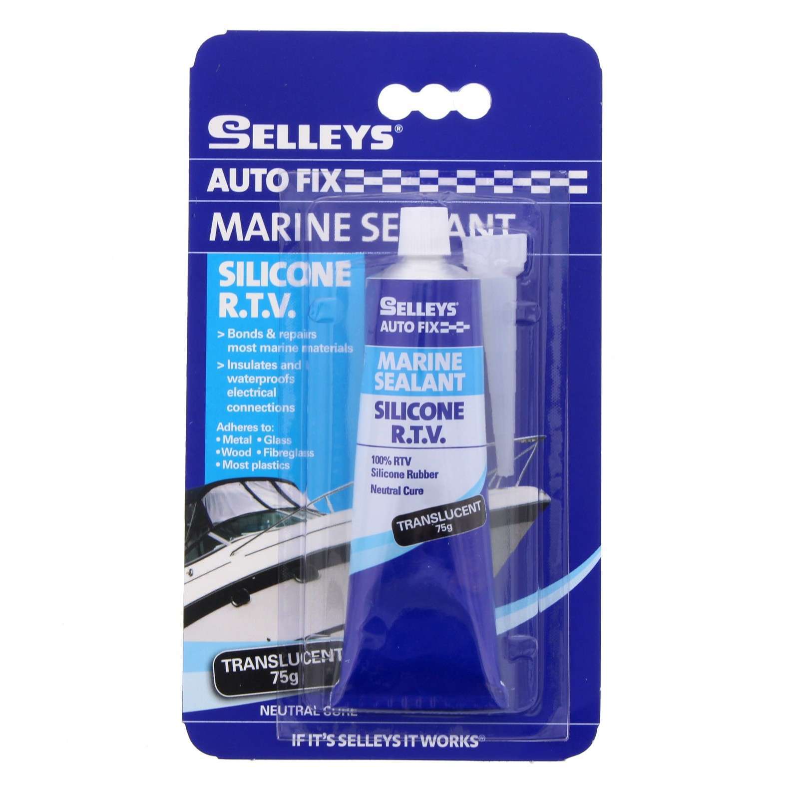 Marine Silicone RTV Sealant Neutral Cure Insulates Translucent Selleys