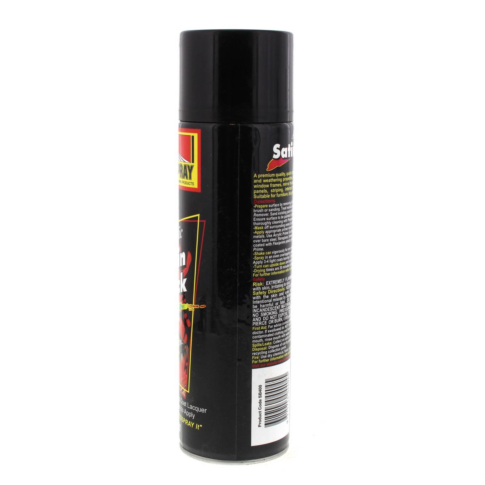 Satin Black Spray Paint Can 400g Motospray Automotive Acrylic Lacquer 3