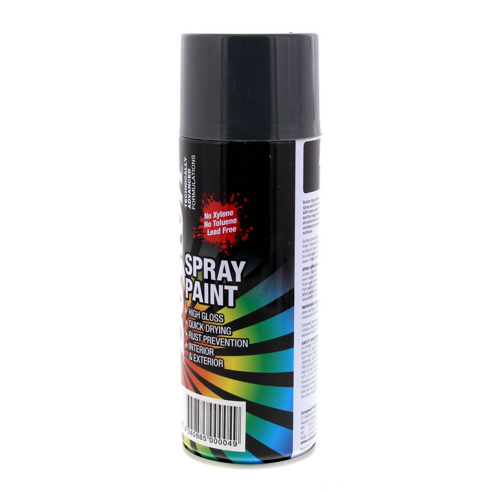 Mid Grey Spray Paint Can 250g Boston Quick Drying Rust Prevention
