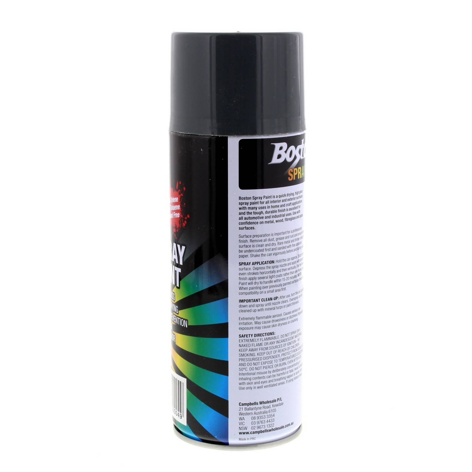 Mid Grey Spray Paint Can 250g Boston Quick Drying Rust Prevention