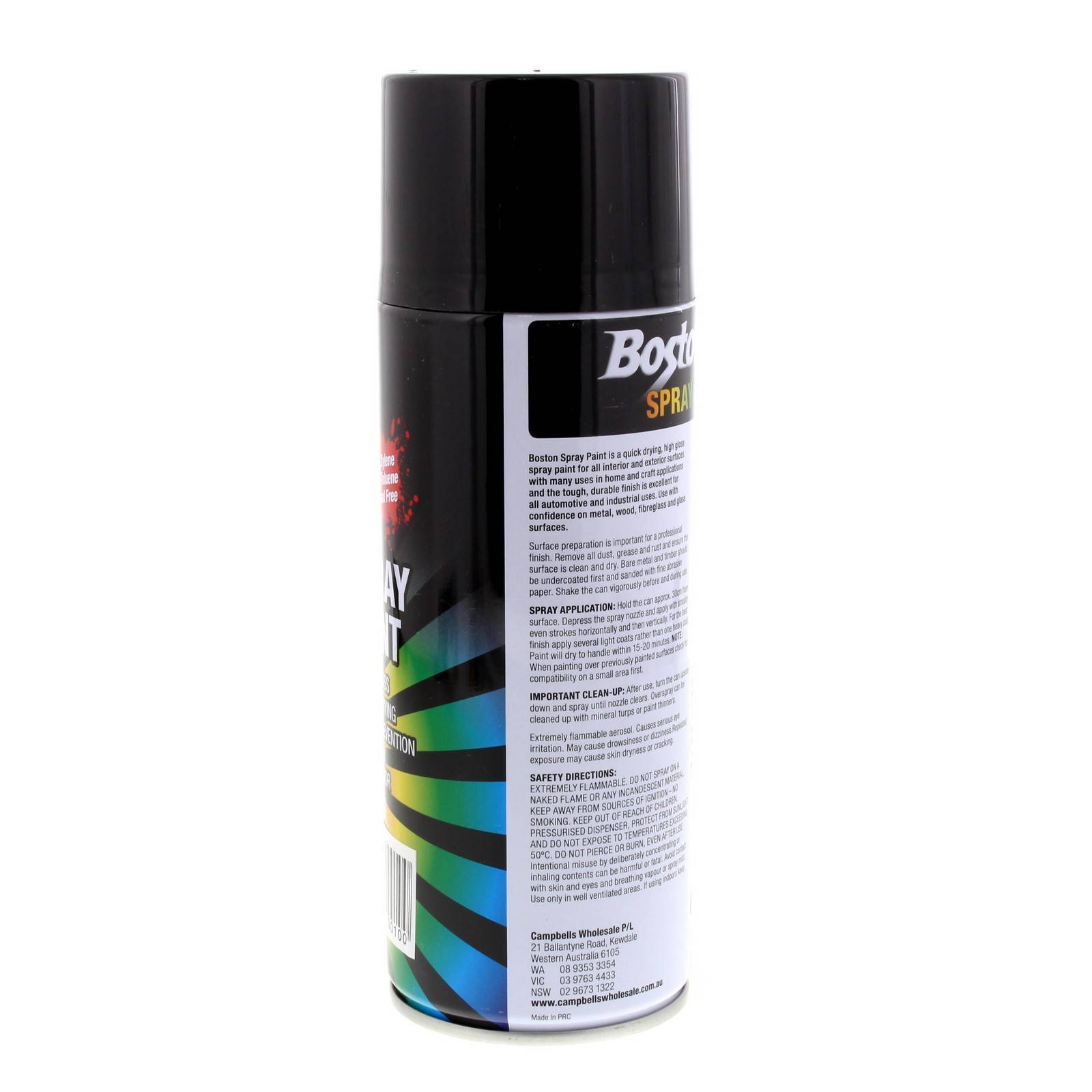 Gloss Black Spray Paint Can 250g Boston Quick Drying Rust Prevention 3 Pack 603981402551 eBay