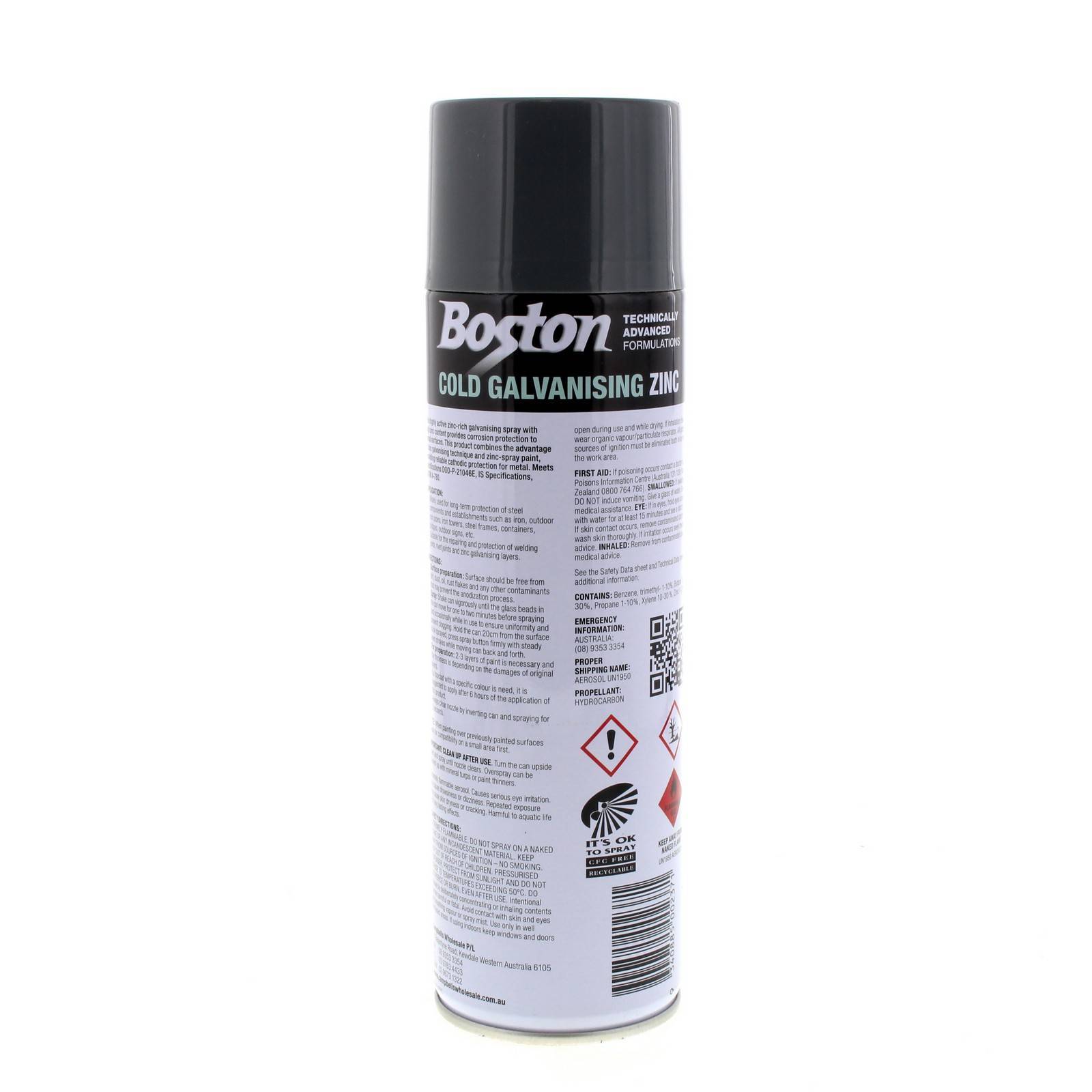 Cold Galvanising Zinc Spray Can 400g Boston Rust Prevention Protection