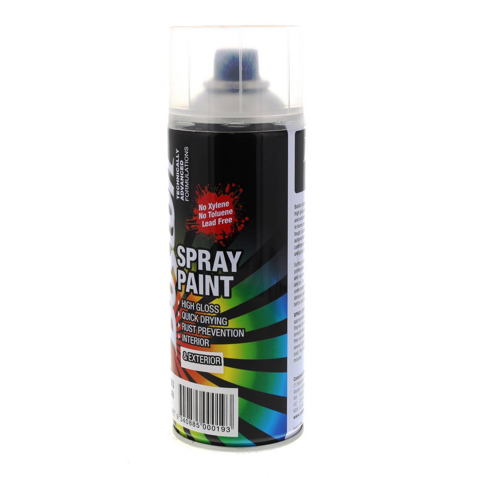 Clear Gloss Spray Paint Can 250g Boston Quick Drying Rust Prevention 3
