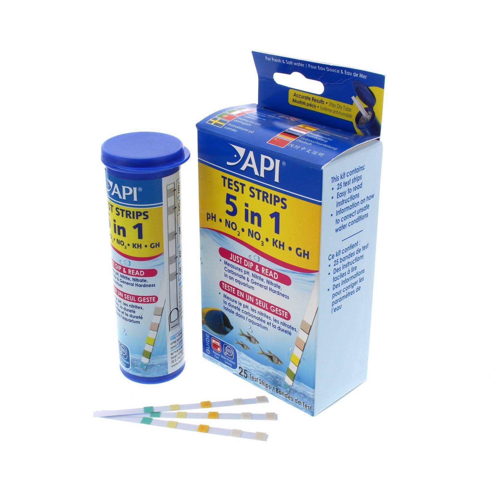Aquarium Quick Testing Strips Fresh 5 In 1 25 Pack Fish Tank API Test