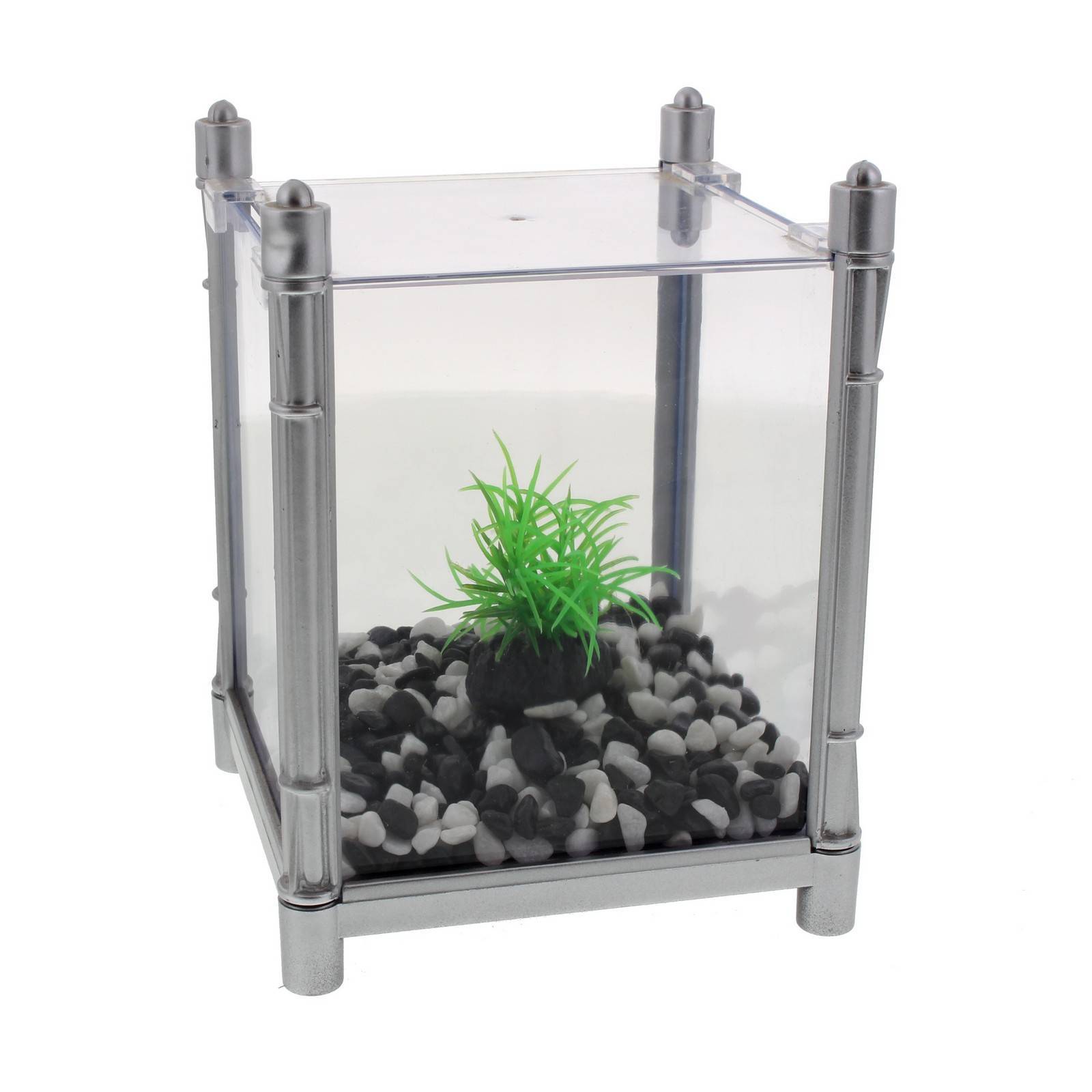 Betta Kit BettaBloc Stackable 1L SILVER 56119SV Fish Tank Aquarium Aqua