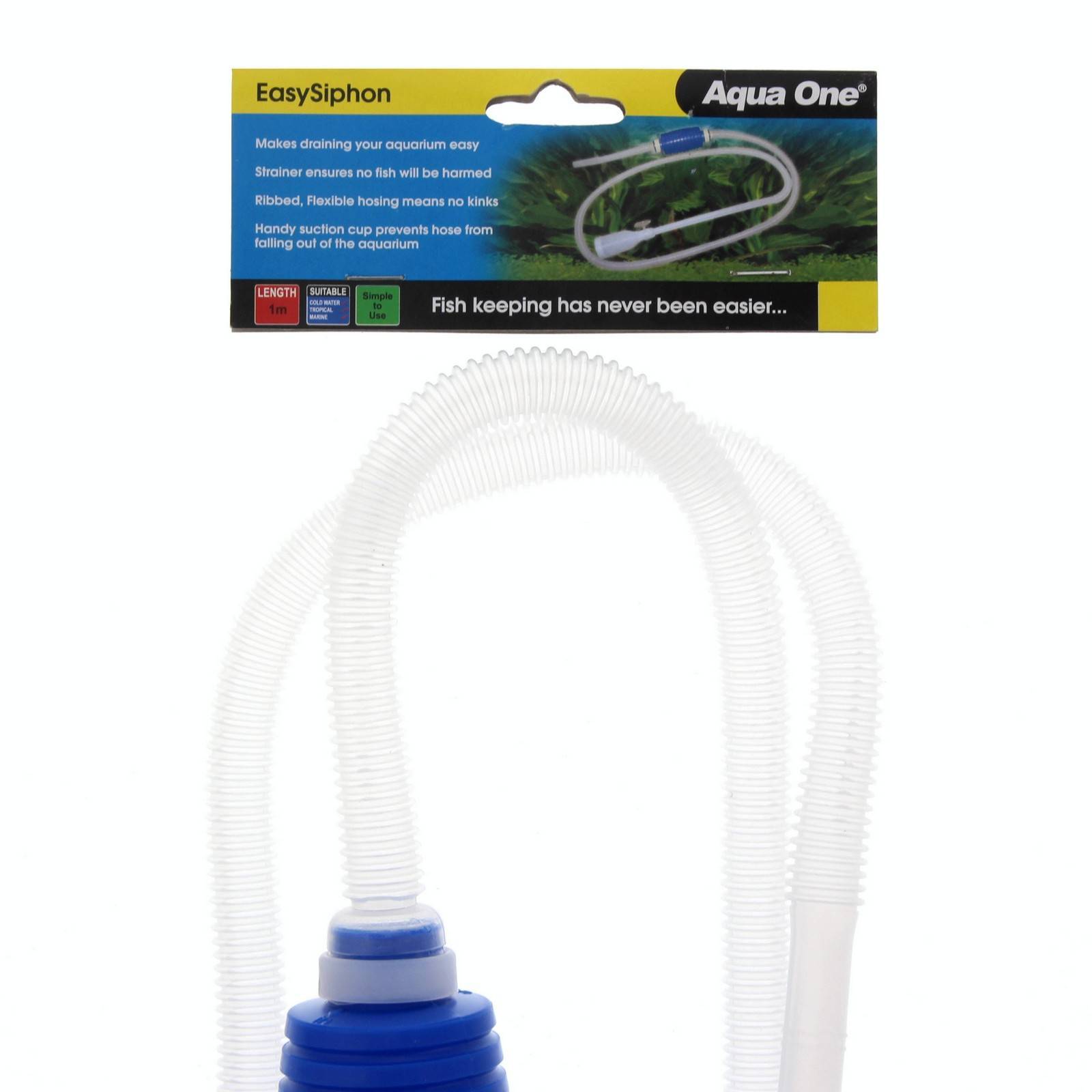 Aquarium Easysiphon Aquarium Siphon Hose 1m Fish Tank 20035 Aqua One Easy Simple 9325136052244