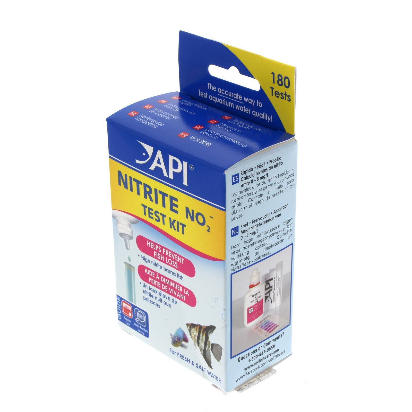Nitrite Test Kit Fresh or Saltwater Aquarium Fish Tank API Contains 180