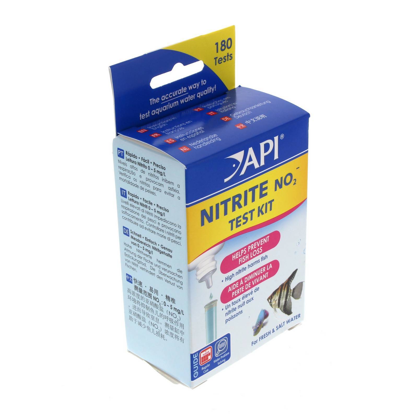 Nitrite Test Kit Fresh or Saltwater Aquarium Fish Tank API Contains 180