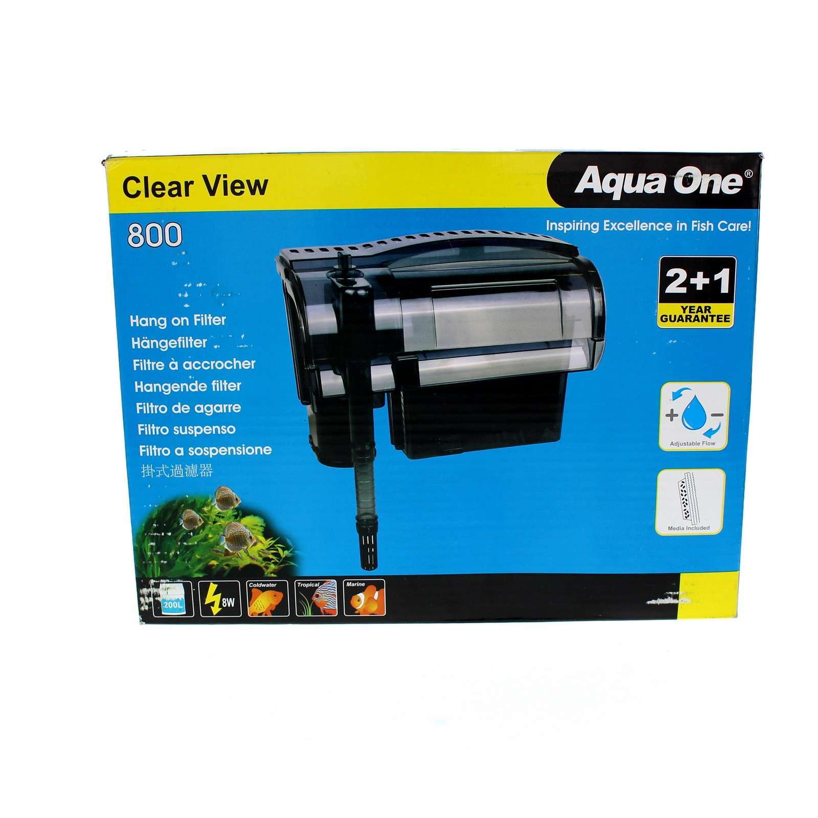 800 Clearview Hang On Filter 800L/Hr 29029 Fish Tank Aquarium Aqua One 9325136020656 eBay