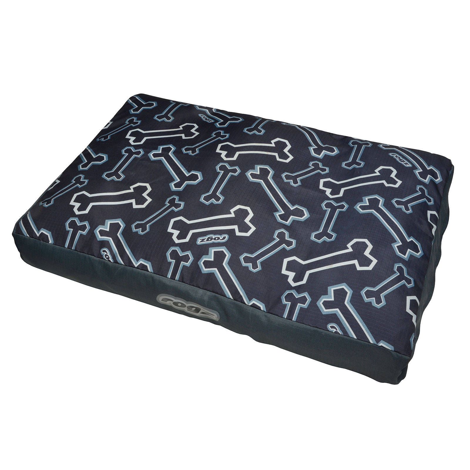 Rogz Dog Bed Flat Spice Podz Black Bones Medium Durable Nylon Double