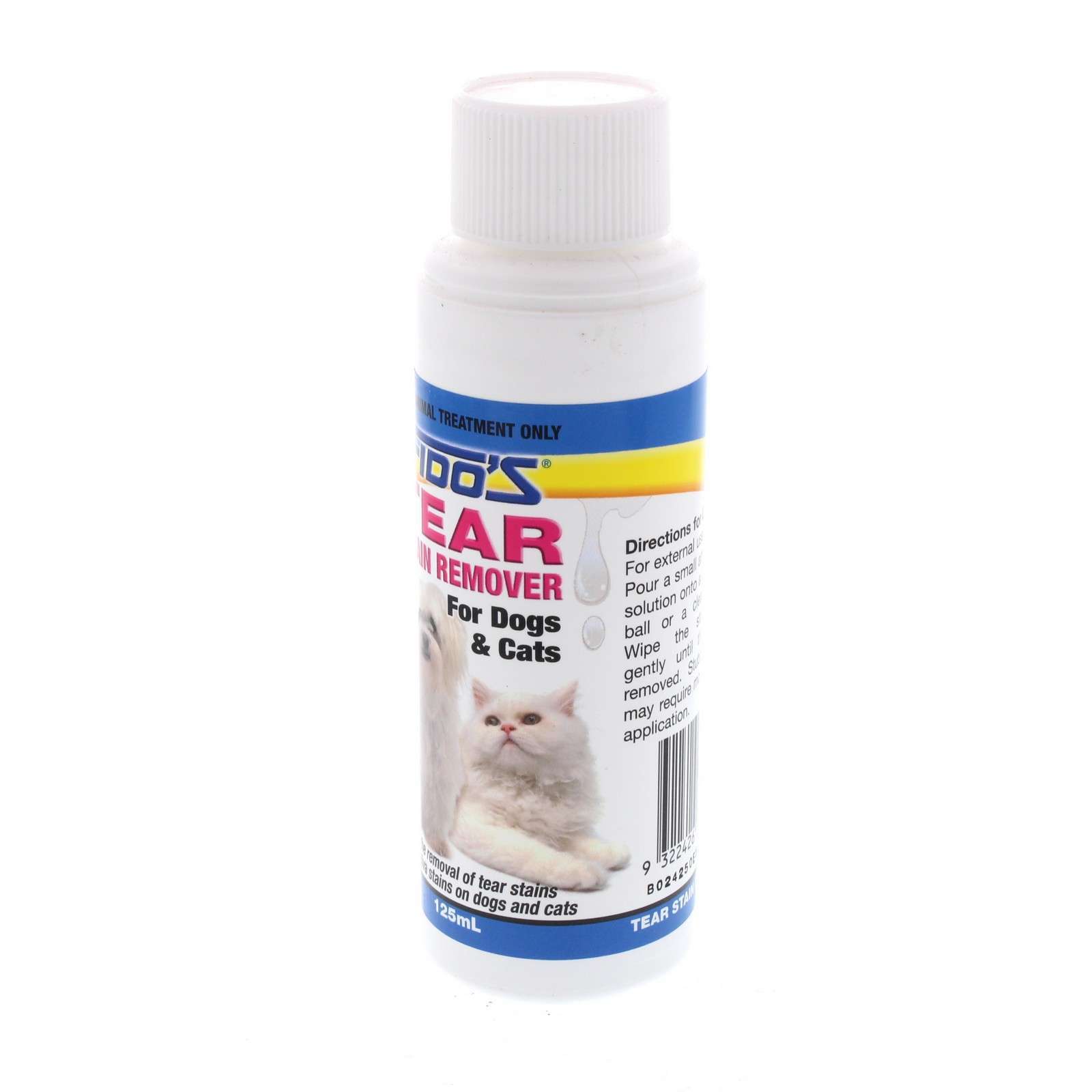 Tear Stain Remover Saliva Stain Dog Cat 125ml Fidos Removes Stains