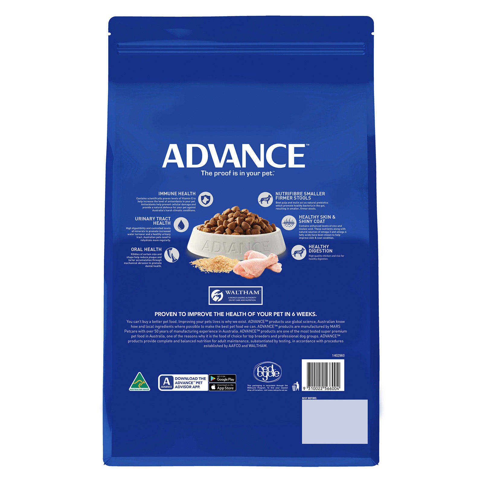 Advance Adult Dog Food All Breed Chicken 3kg Premium Pet Food Nutrition