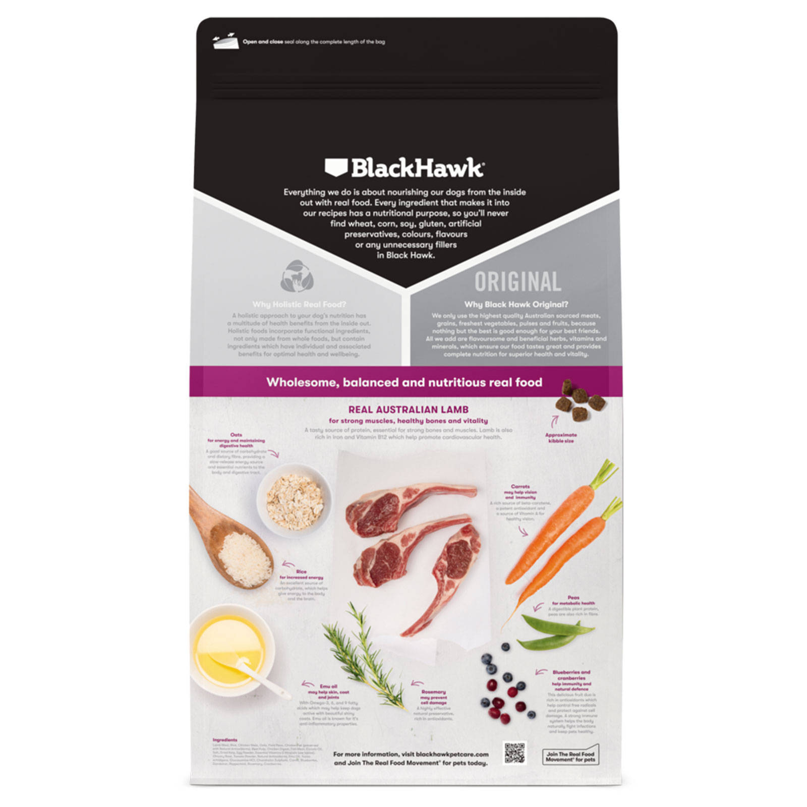 Black Hawk Dog Food Small Breed Lamb & Rice 3kg Holistic Pet Australian
