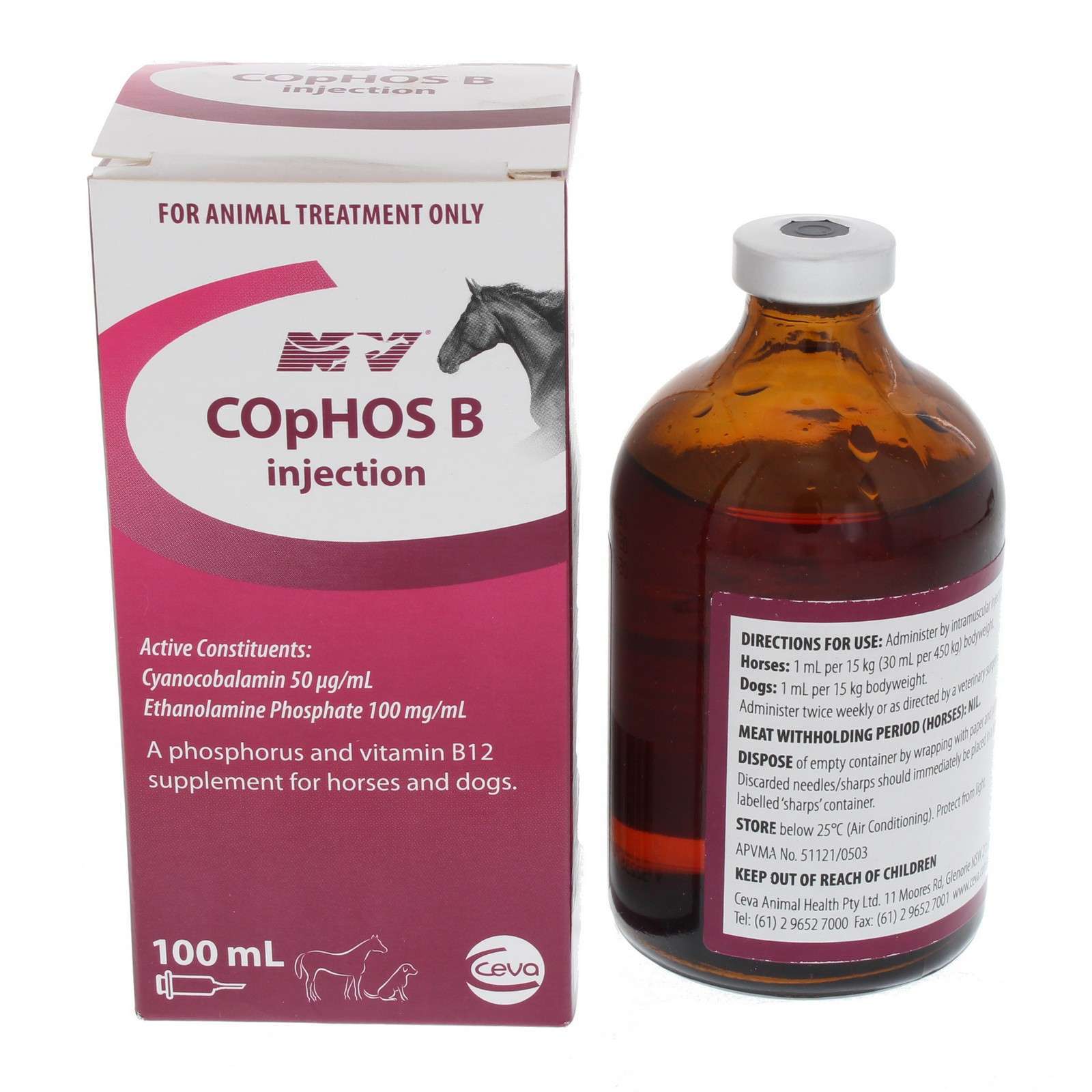 Cophos B Injection Horse Equine Health 100ml Phosphorus Vitamin B12