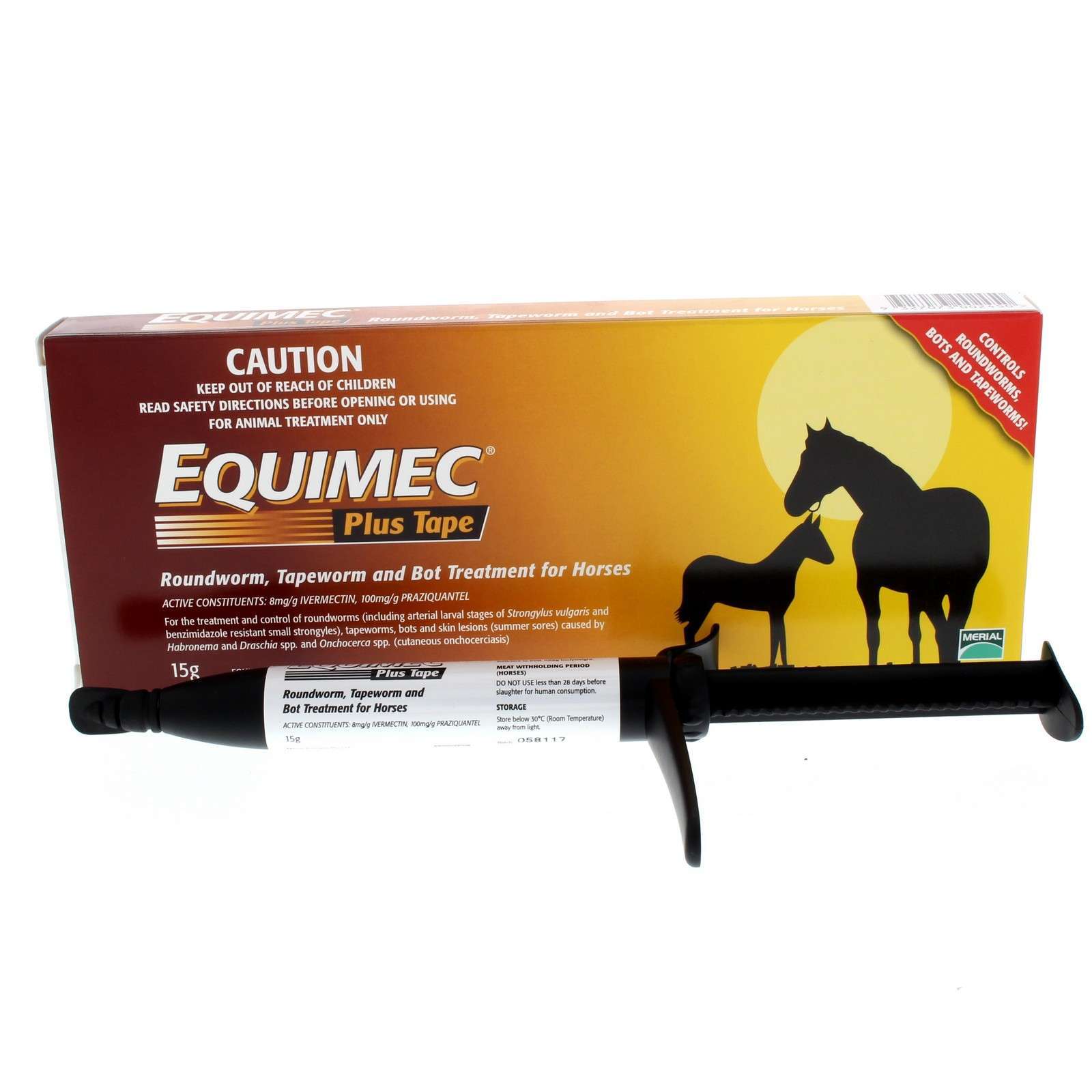 Equimec Plus Tape Worm Paste Horse Equine 15g Health Roundworm Tapeworm