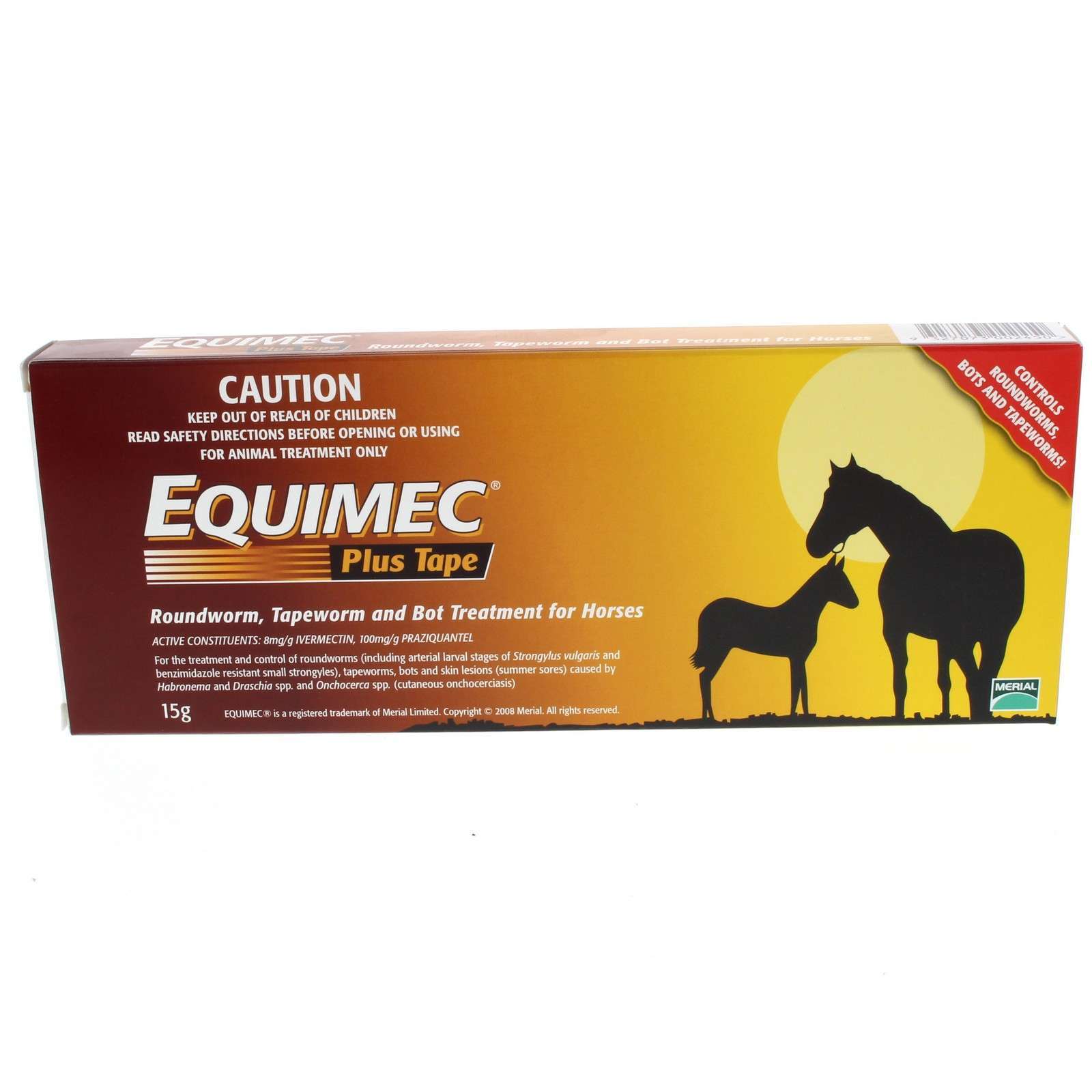 Equimec Plus Tape Worm Paste Horse Equine 15g Health Roundworm Tapeworm